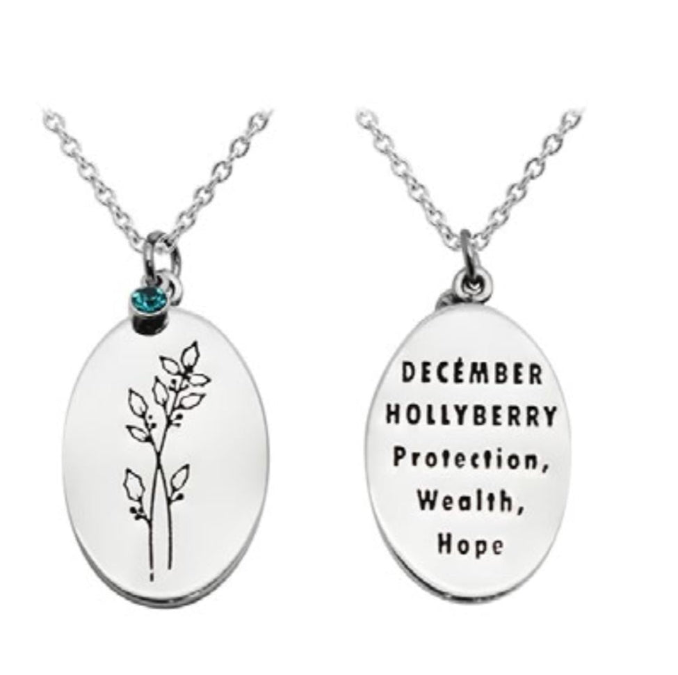 BIRTHDAY FLOWER & STONE NECKLACE