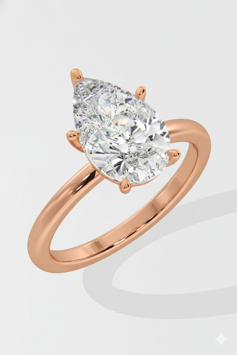PEAR SOLITAIRE RING