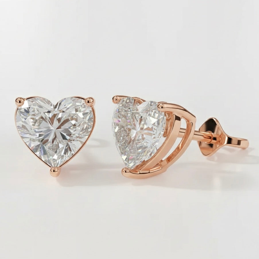 HEART SOLITAIRE EARRINGS