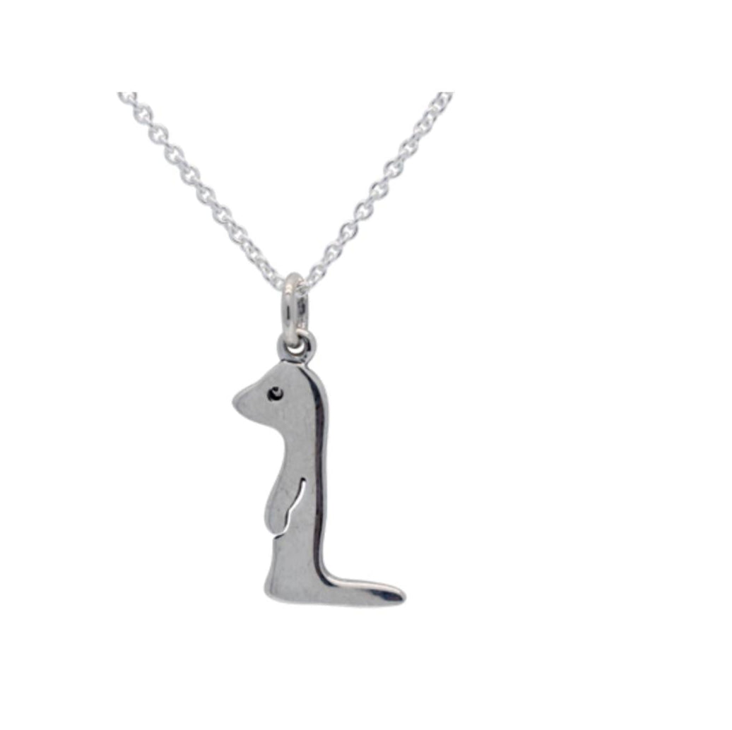 Close-up of otter pendant with pun message 925 silver – detailed cute otter charm