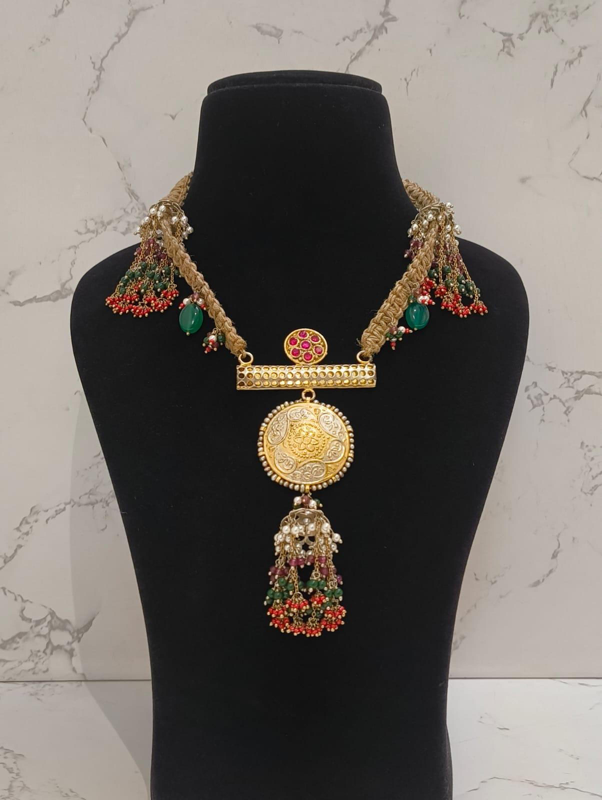 Multicolor Bridal Necklace, sterling silver