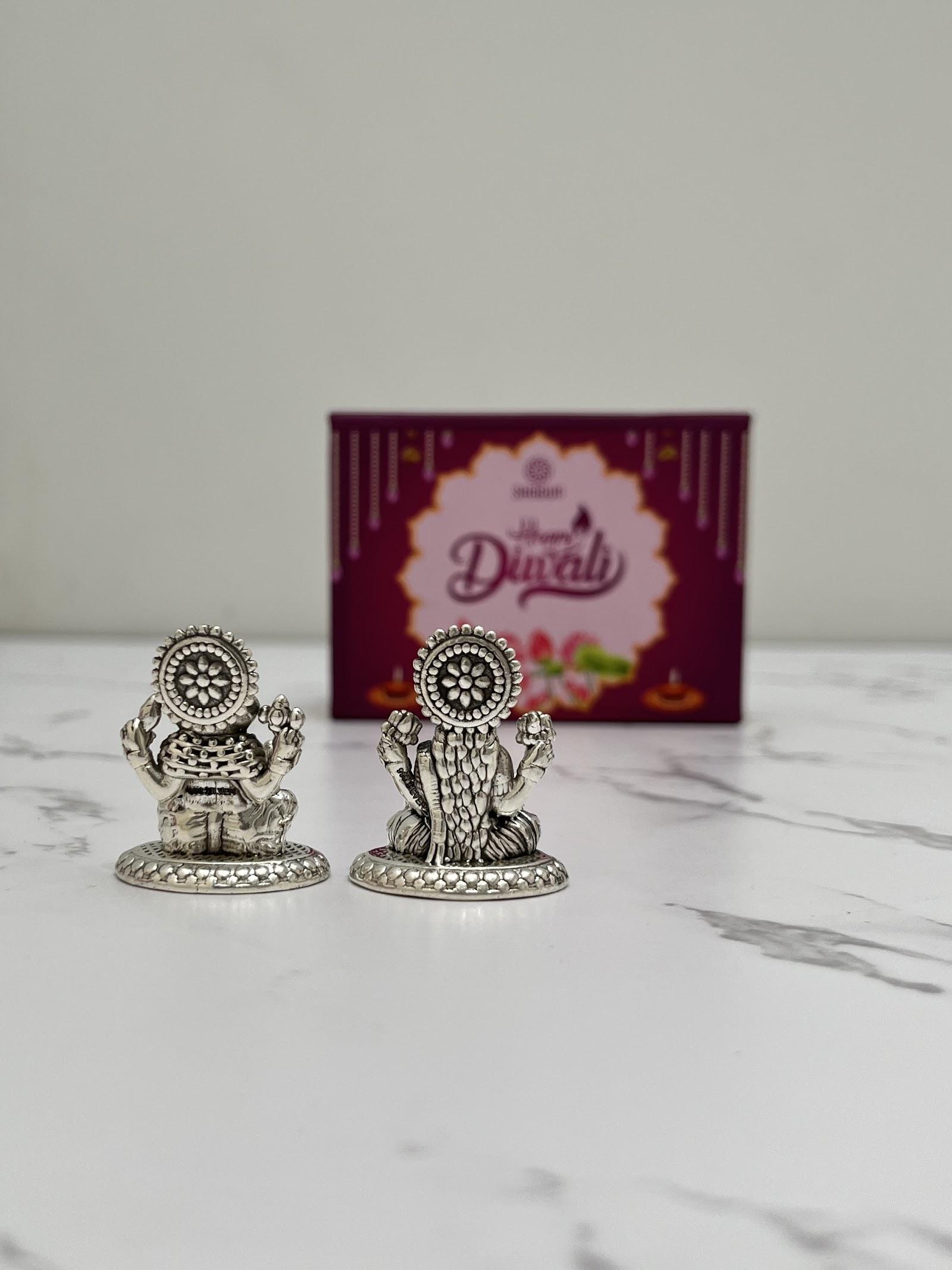 Silver Lakshmi Ganesh Idol · 18 g, sterling silver