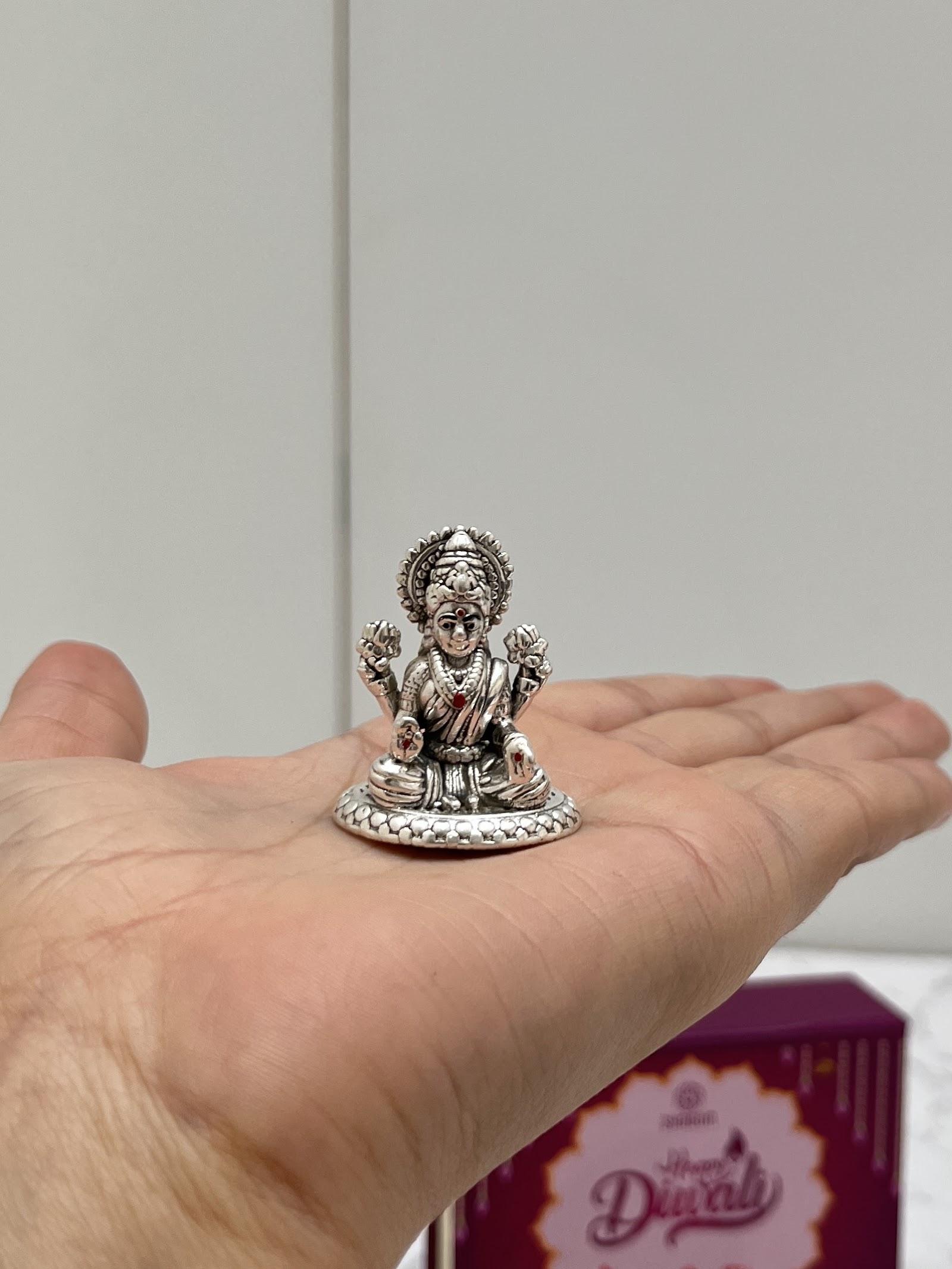 Silver Lakshmi Ganesh Idol · 18 g, sterling silver