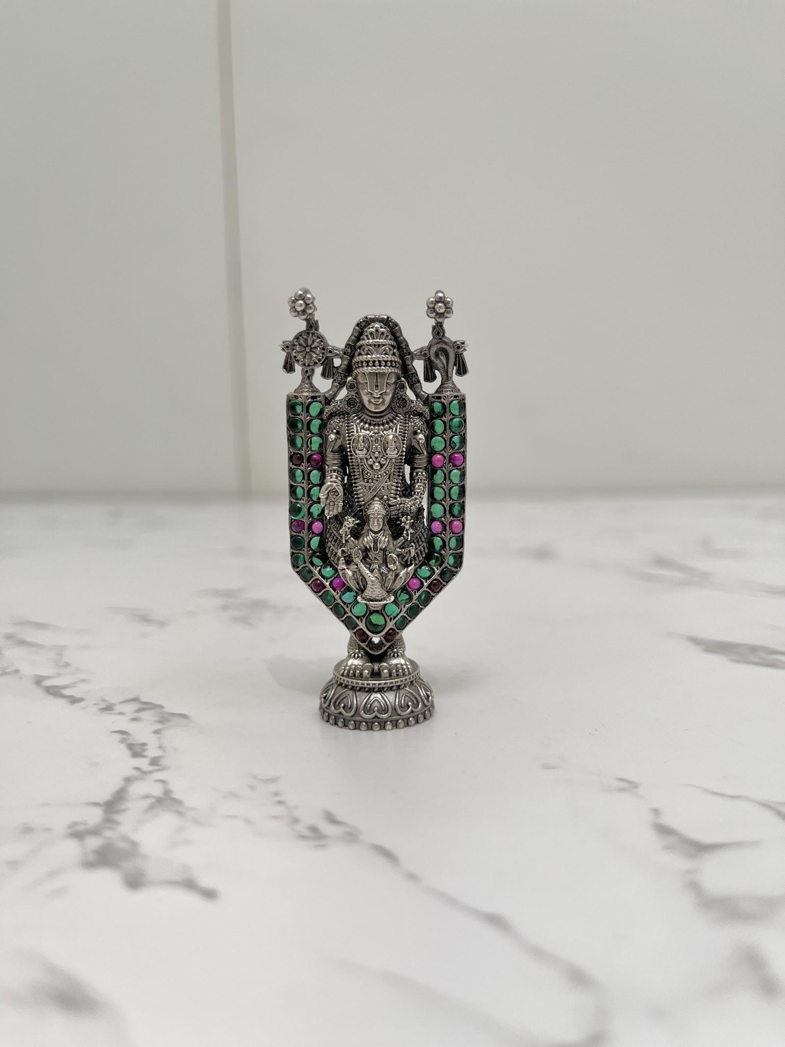 Silver Tirupati Balaji Idol · 26 g, sterling silver