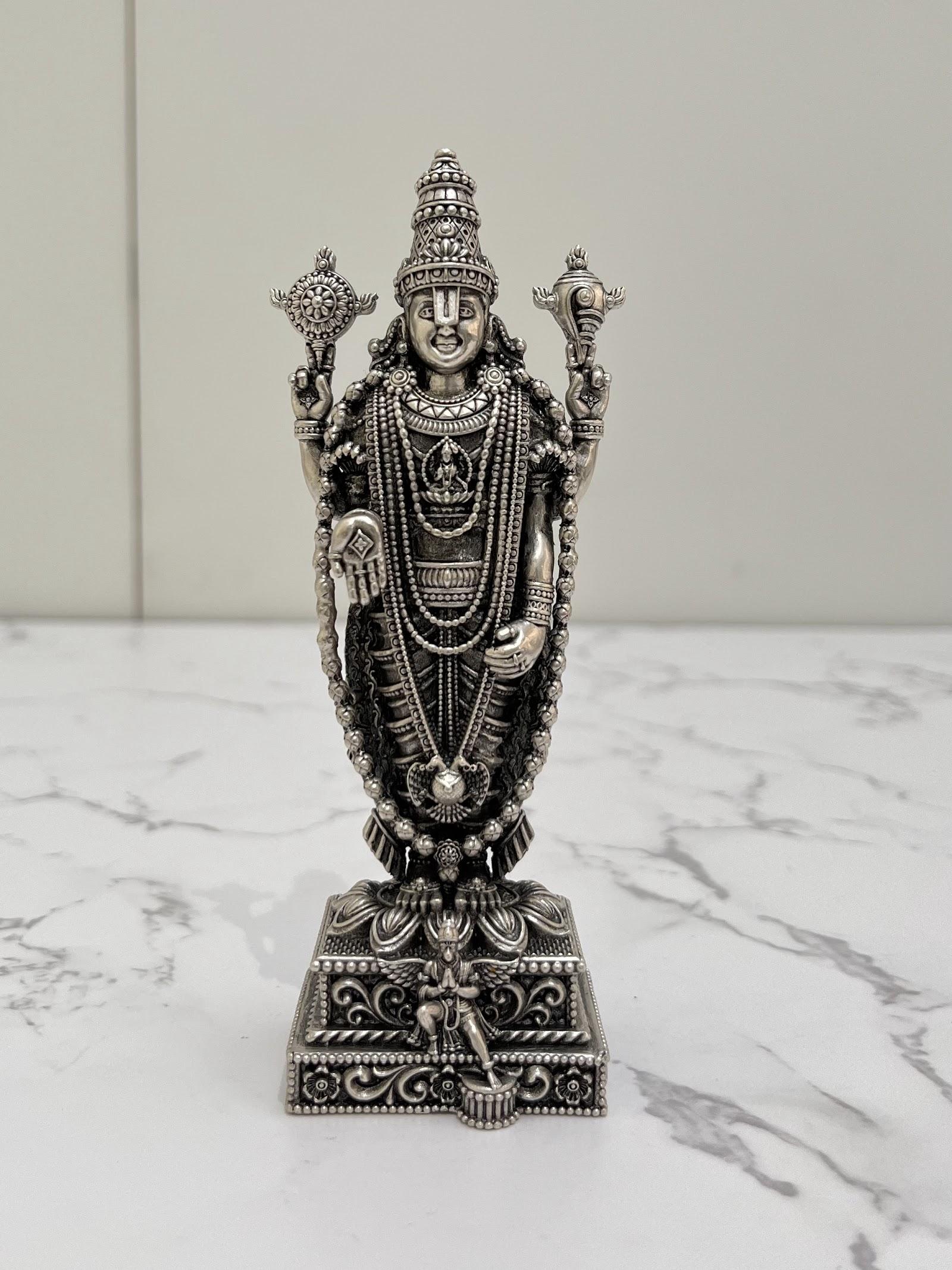 Silver Tirupati Balaji Idol · 266 g, sterling silver