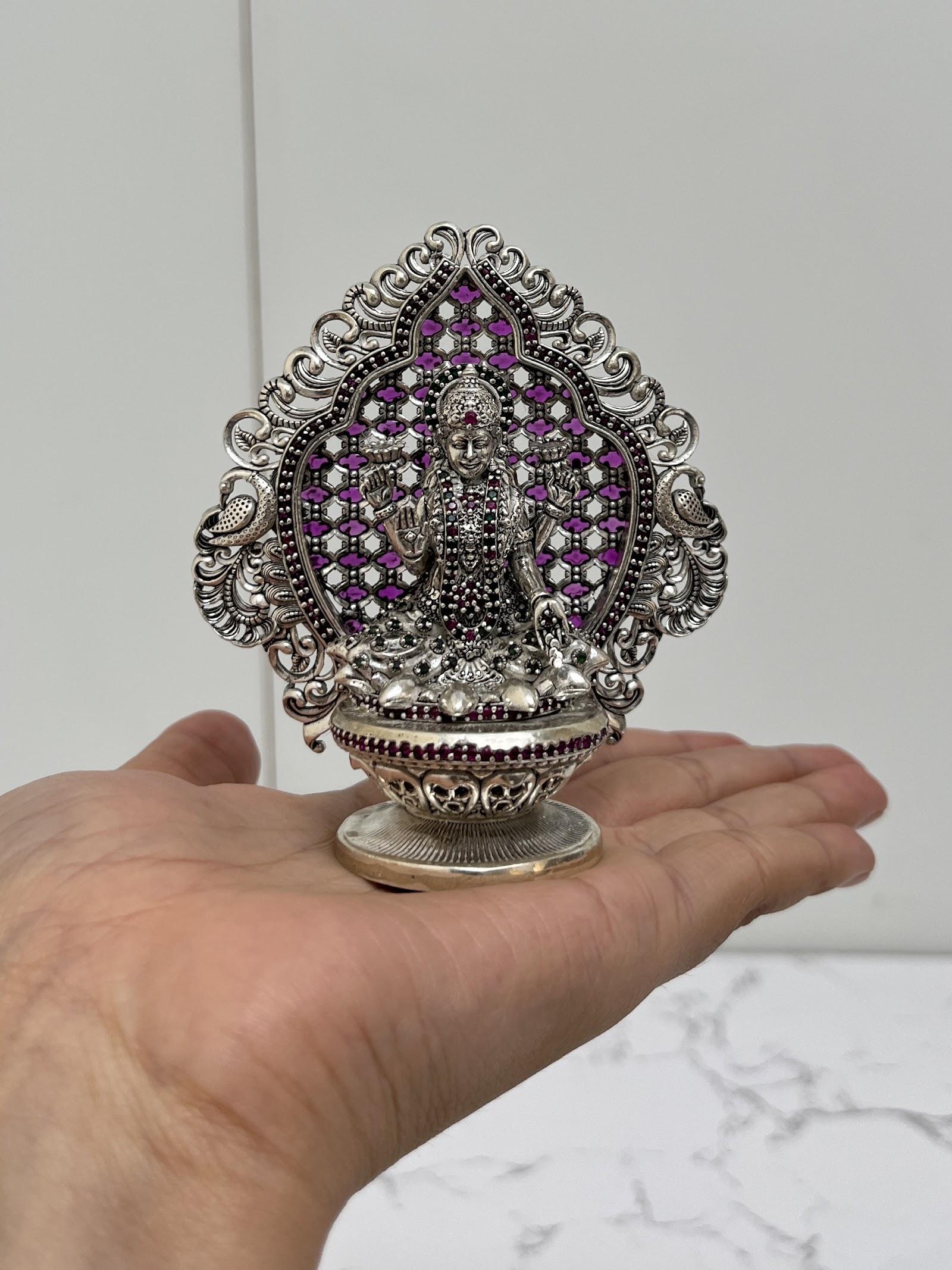 Silver Lakshmi Ganesh Idol · 291 g, sterling silver