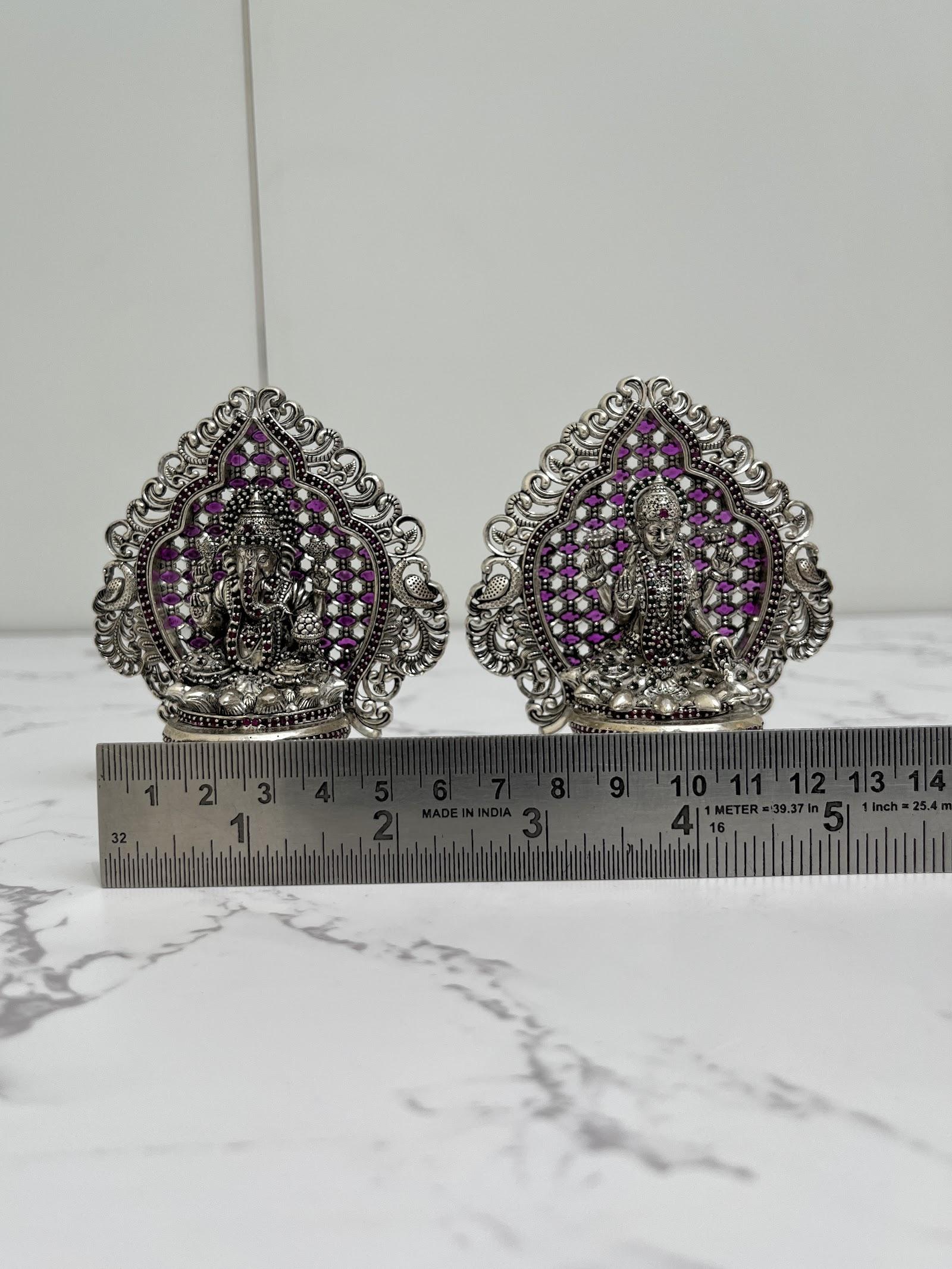 Silver Lakshmi Ganesh Idol · 291 g, sterling silver