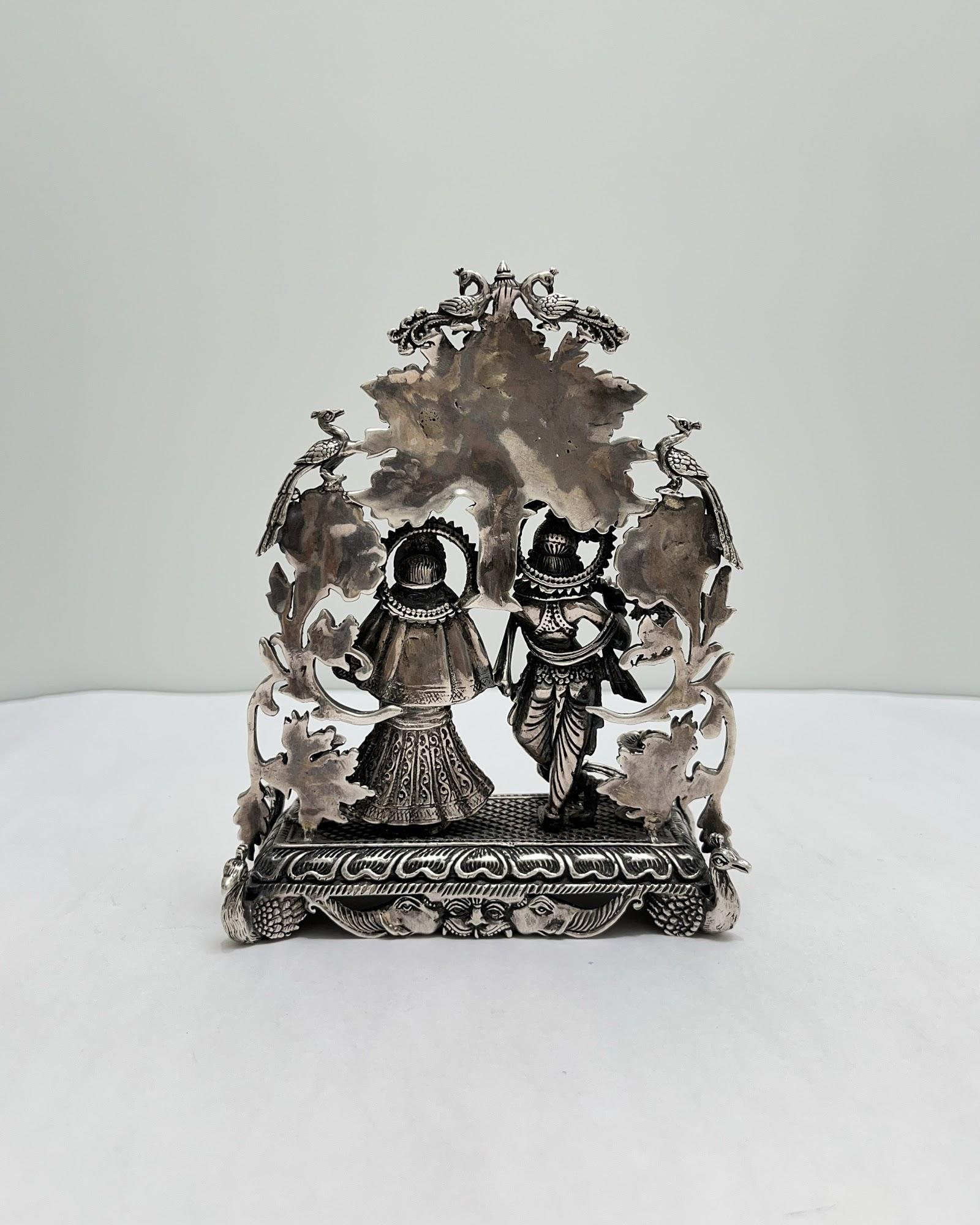 Silver Radha Krishna Idol, sterling silver