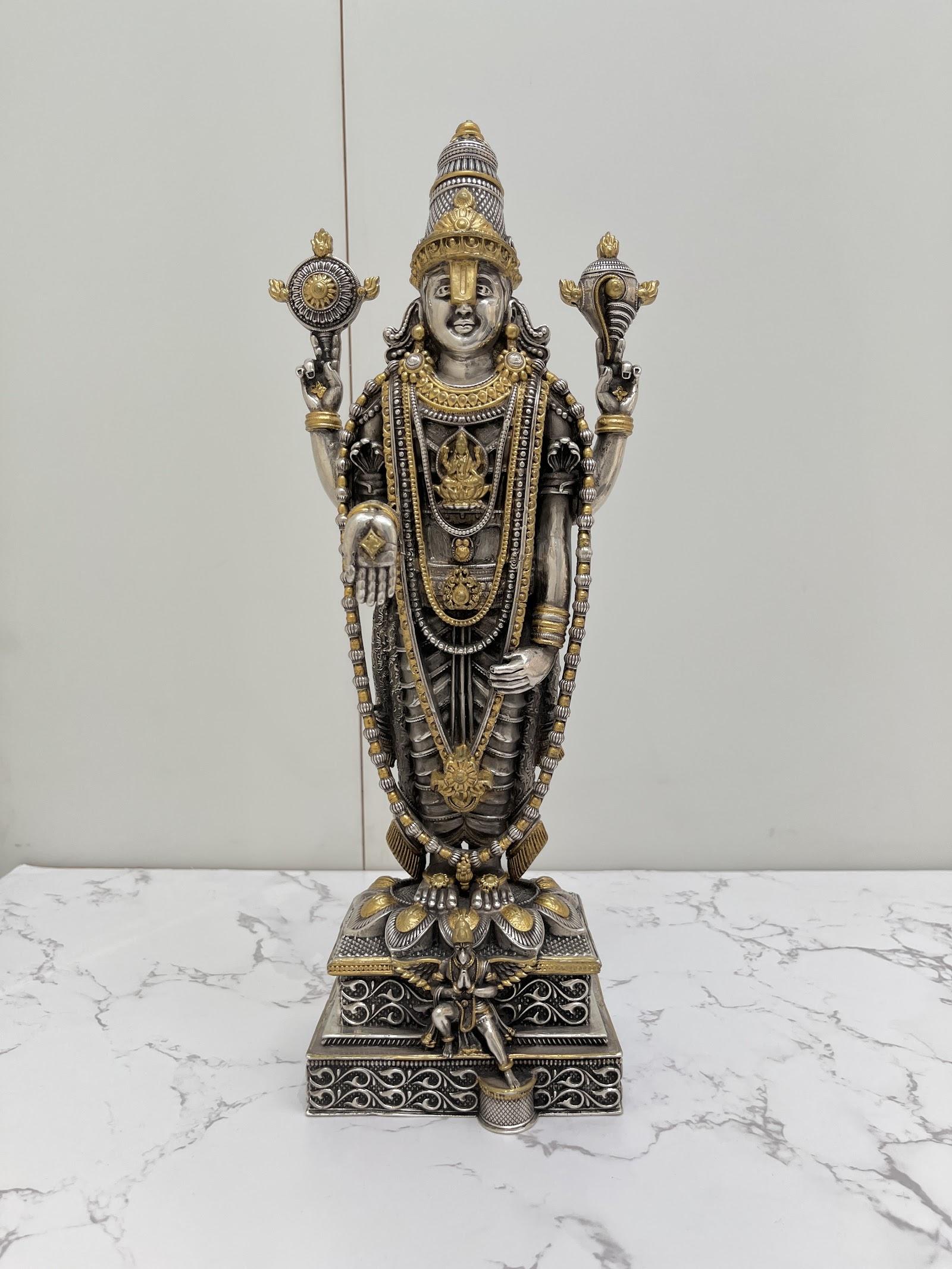 Silver Tirupati Balaji Idol · 2975 g, sterling silver
