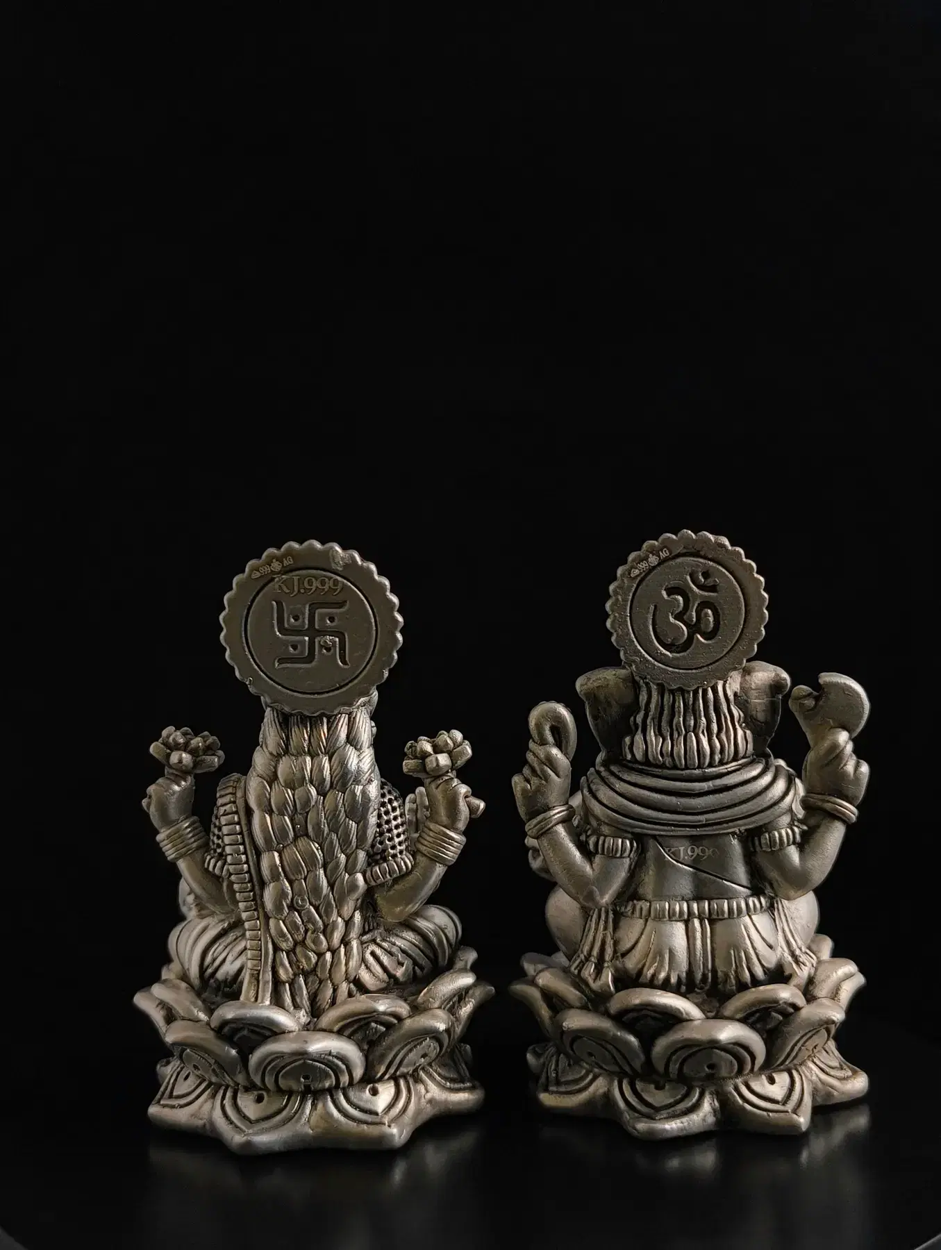 Lakshmi & Ganesh, in silver
