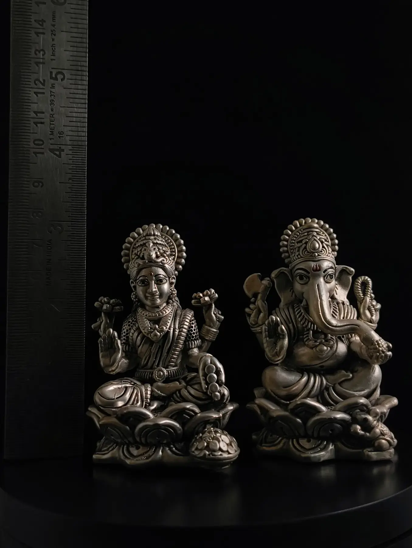 Lakshmi & Ganesh, in silver