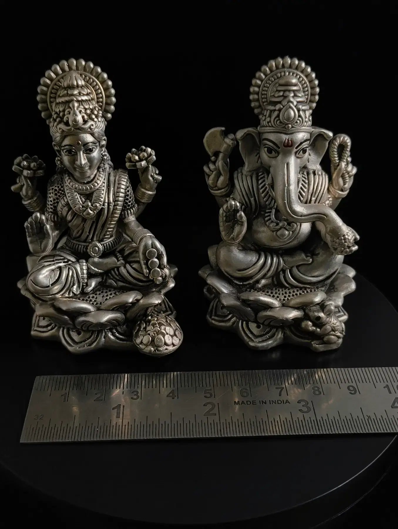 Lakshmi & Ganesh, in silver
