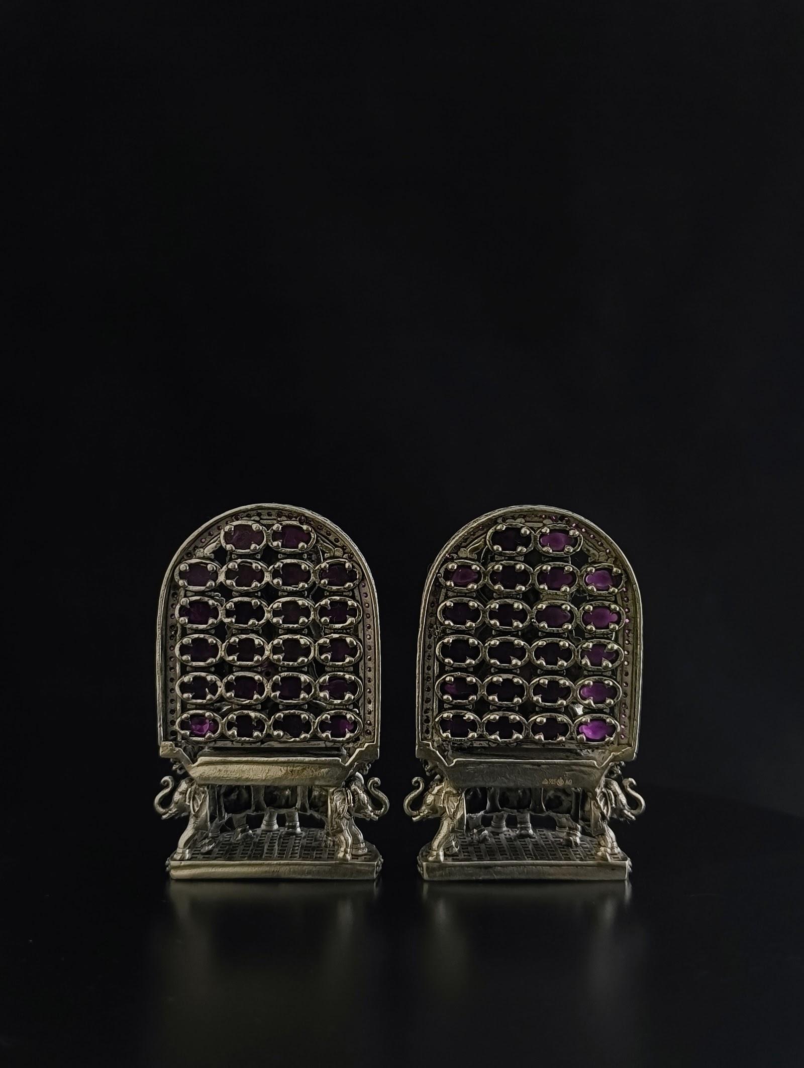 Silver Lakshmi Ganesh Idol Pair, sterling silver