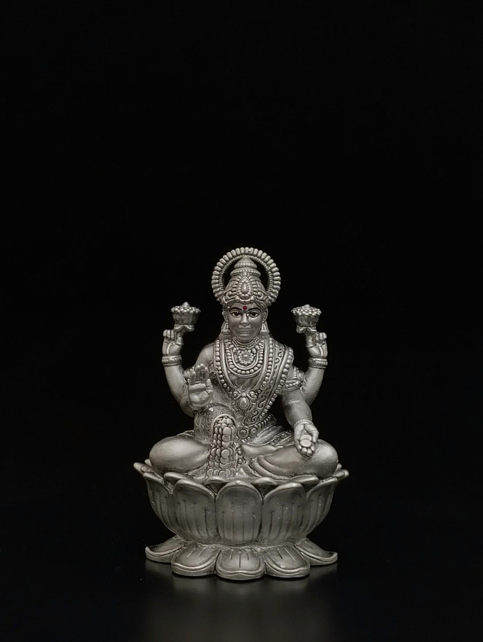 Silver Lakshmi Idol, sterling silver