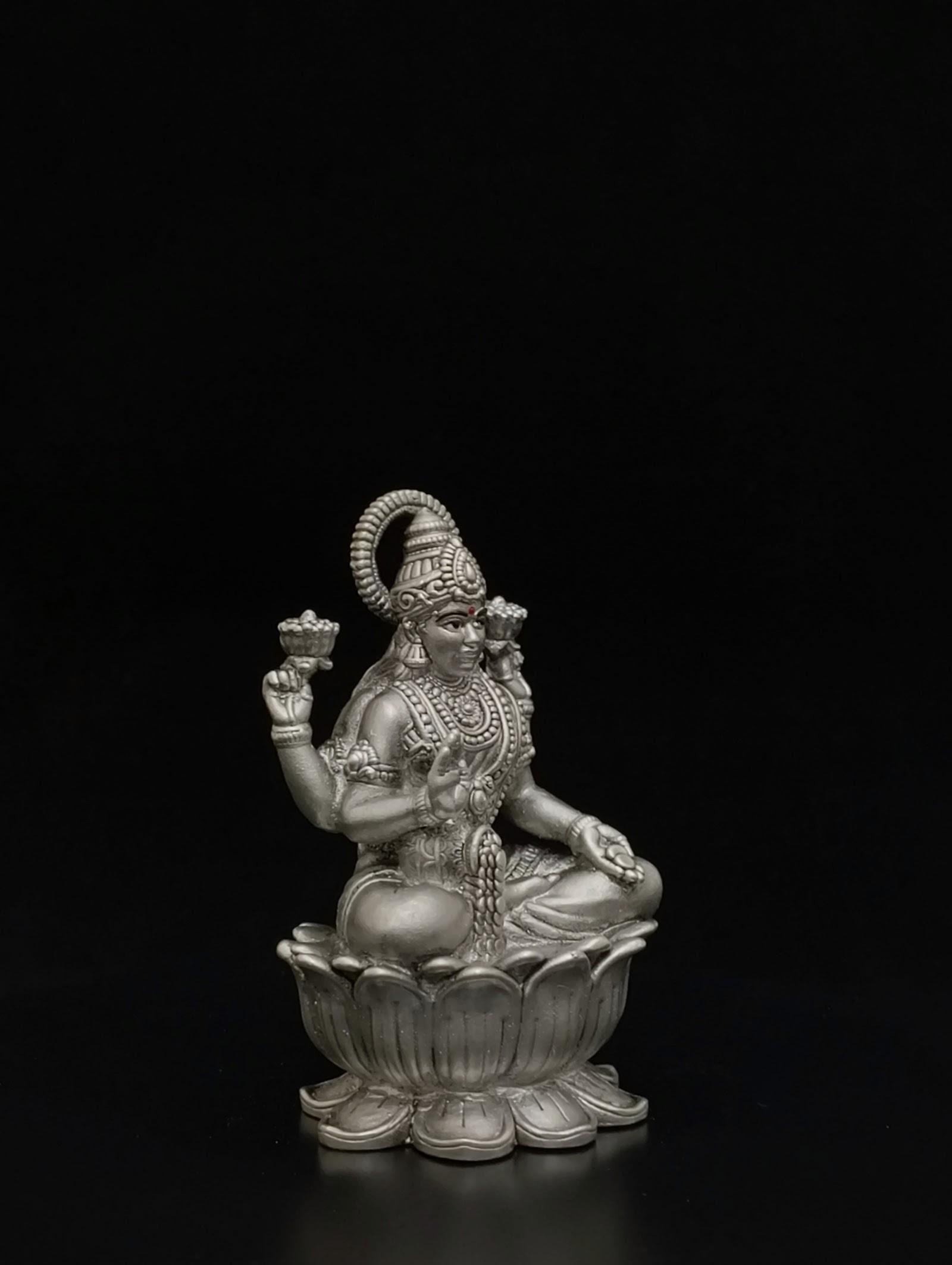Silver Lakshmi Idol, sterling silver