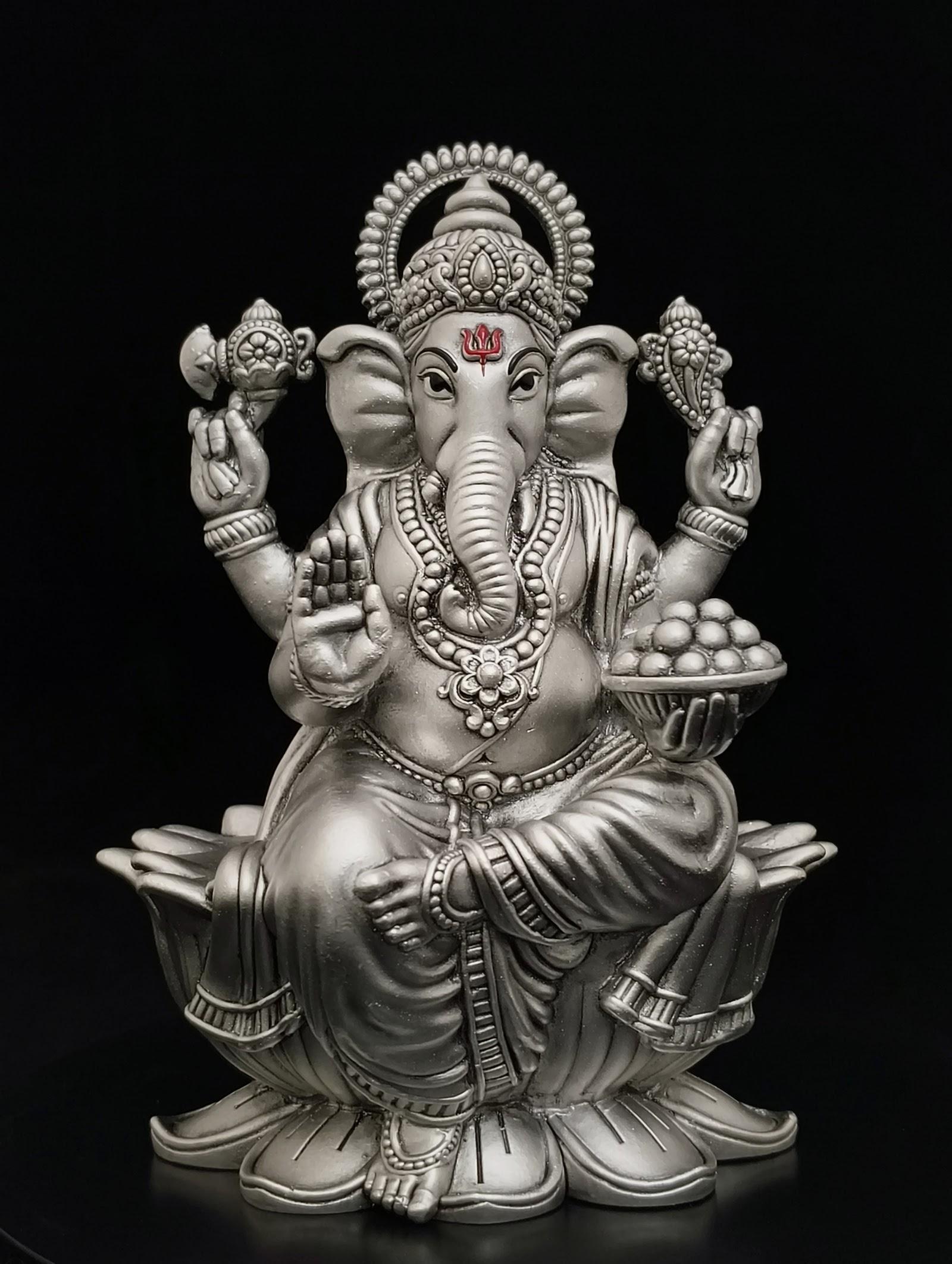 Silver Ganesha Idol, sterling silver