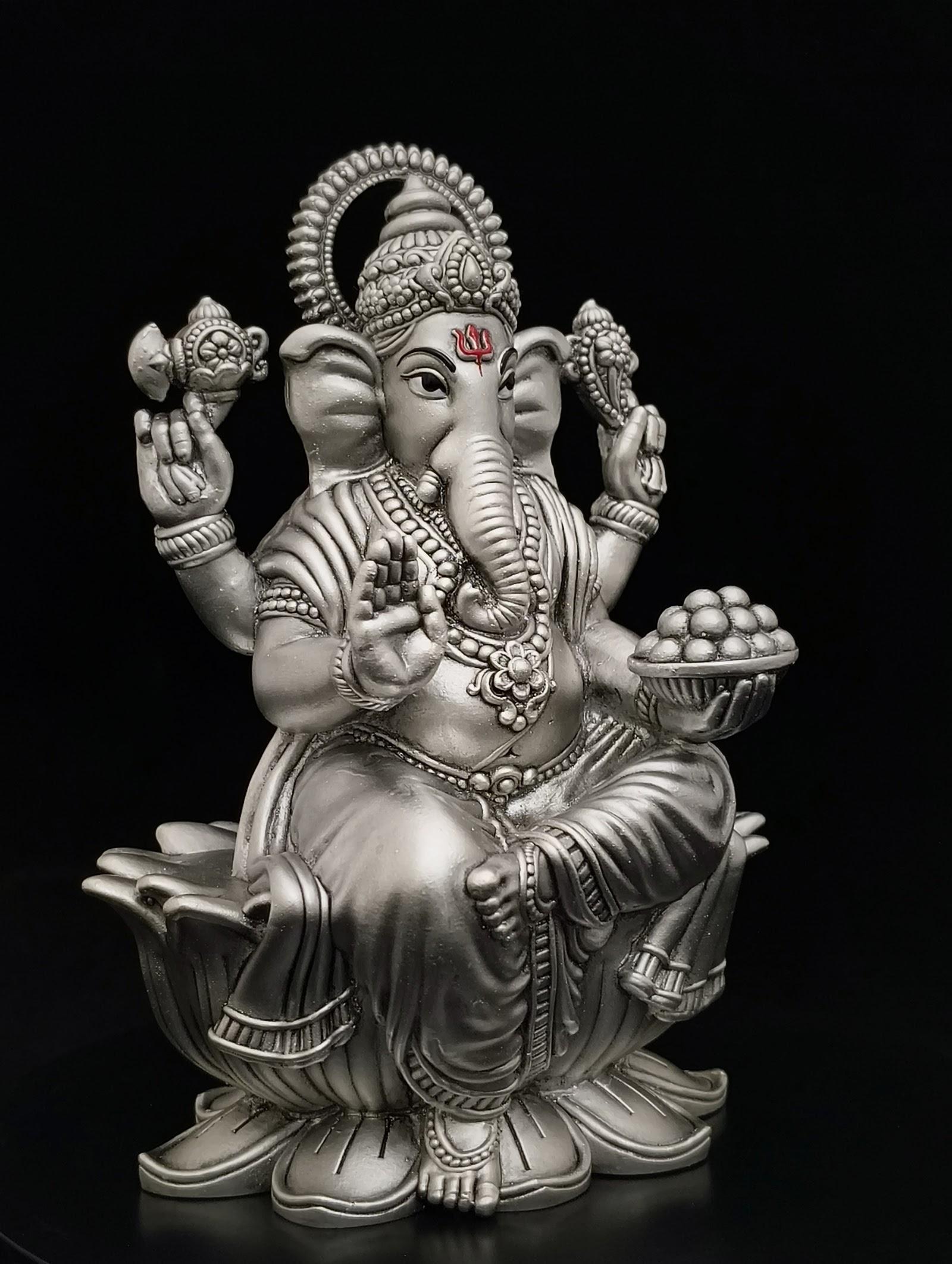 Silver Ganesha Idol, sterling silver