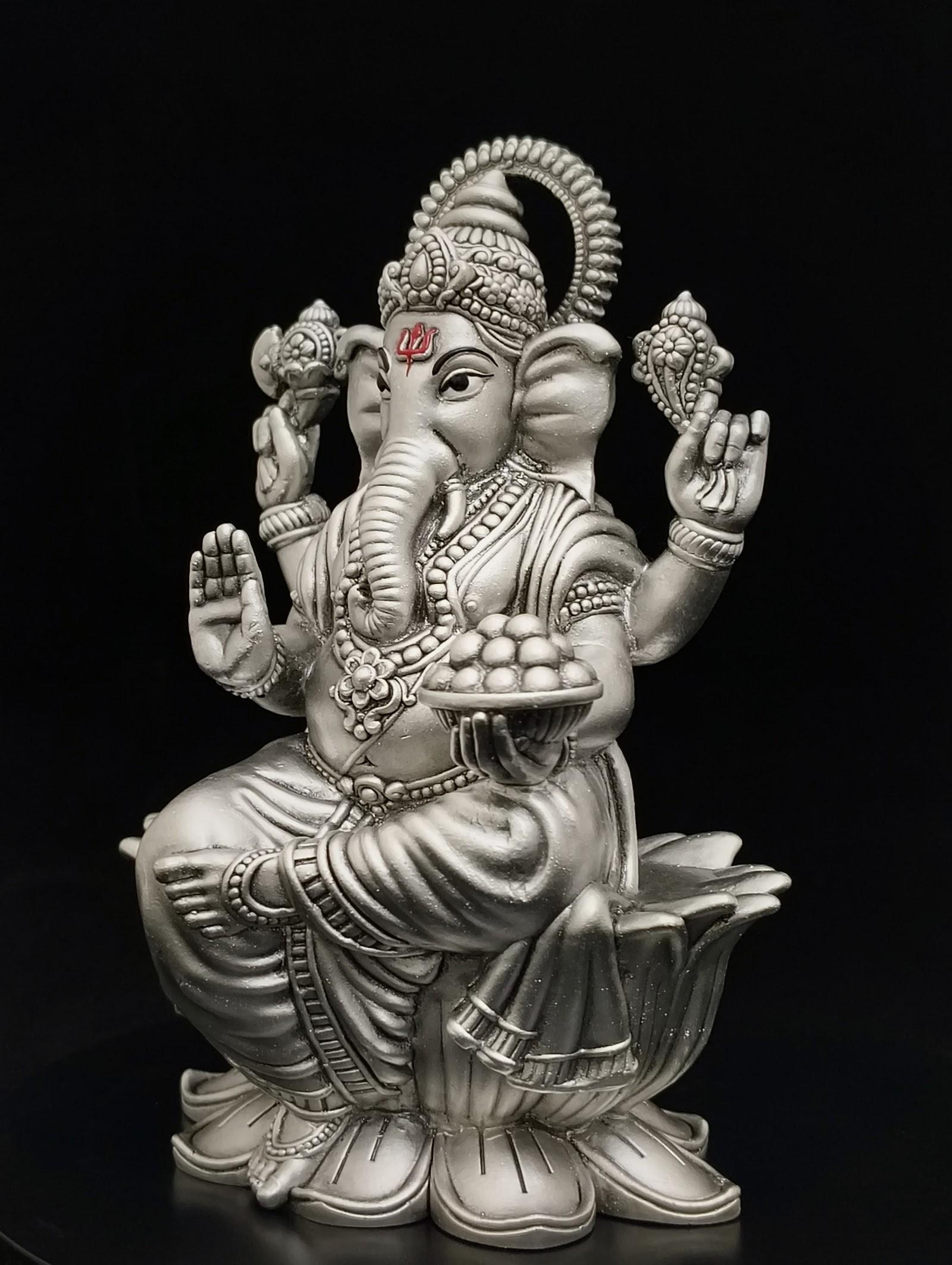 Silver Ganesha Idol, sterling silver