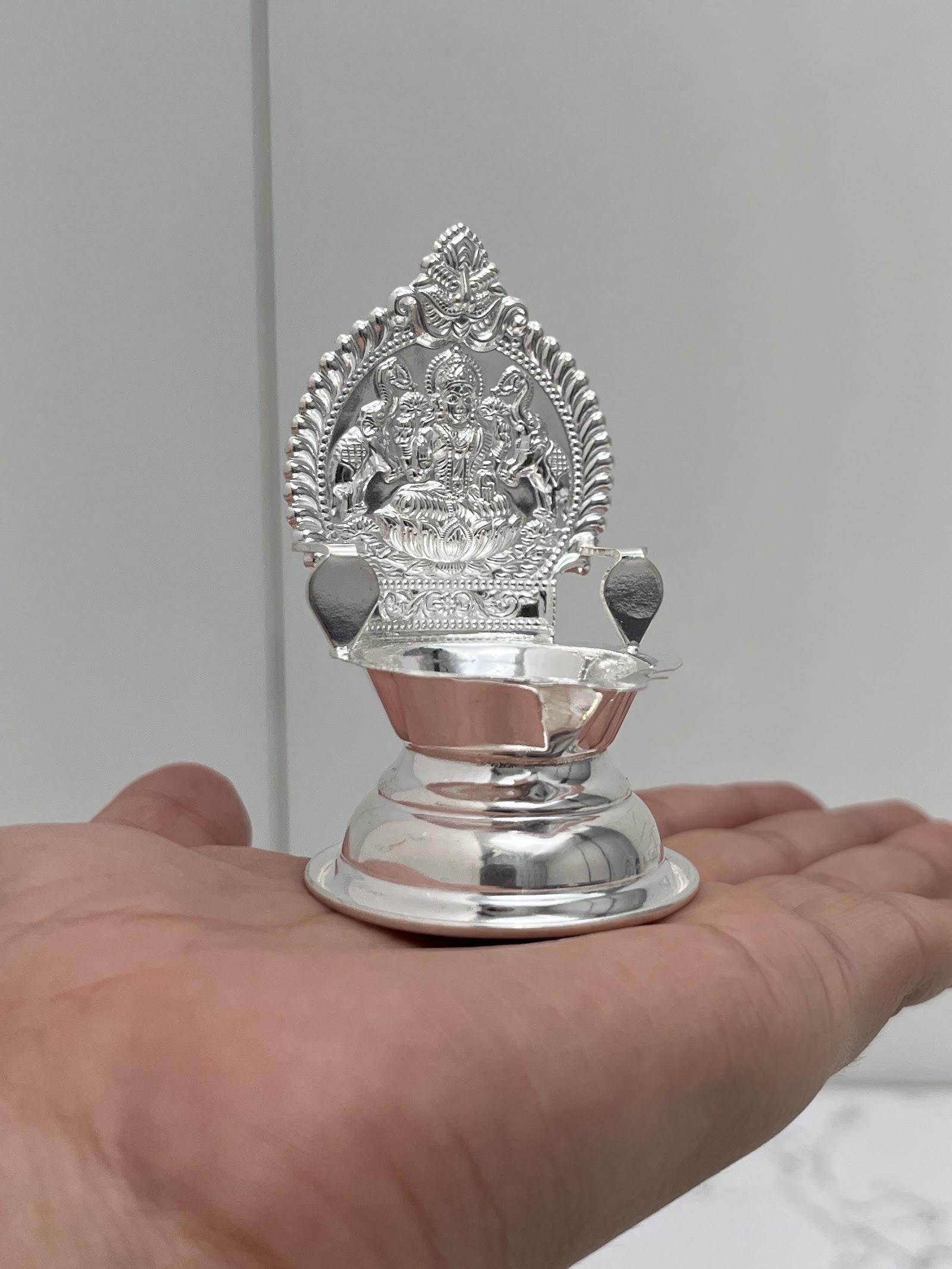 Silver Lakshmi Diya · 11–15 g — 15 g