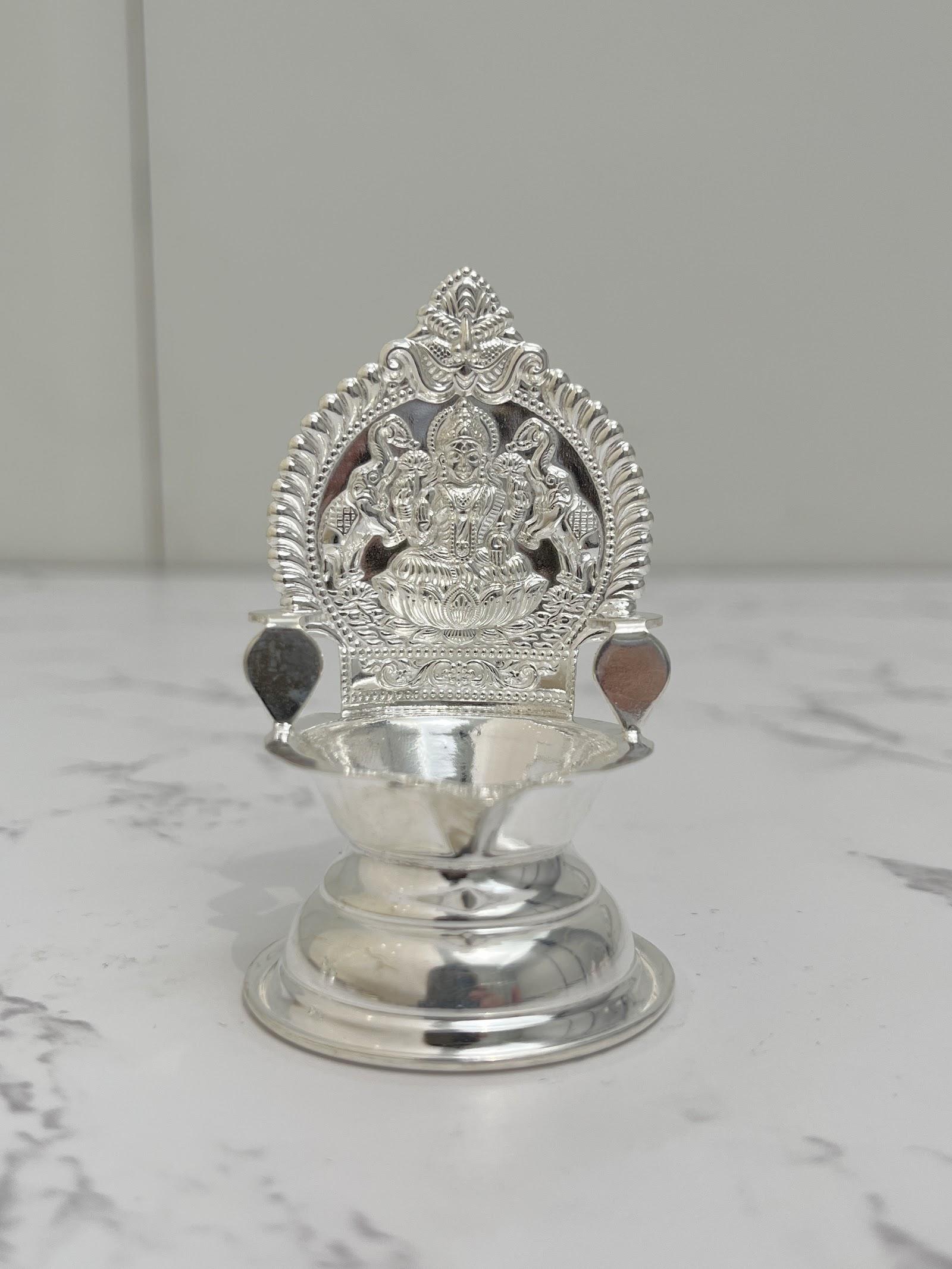 Silver Lakshmi Diya · 15 g, sterling silver