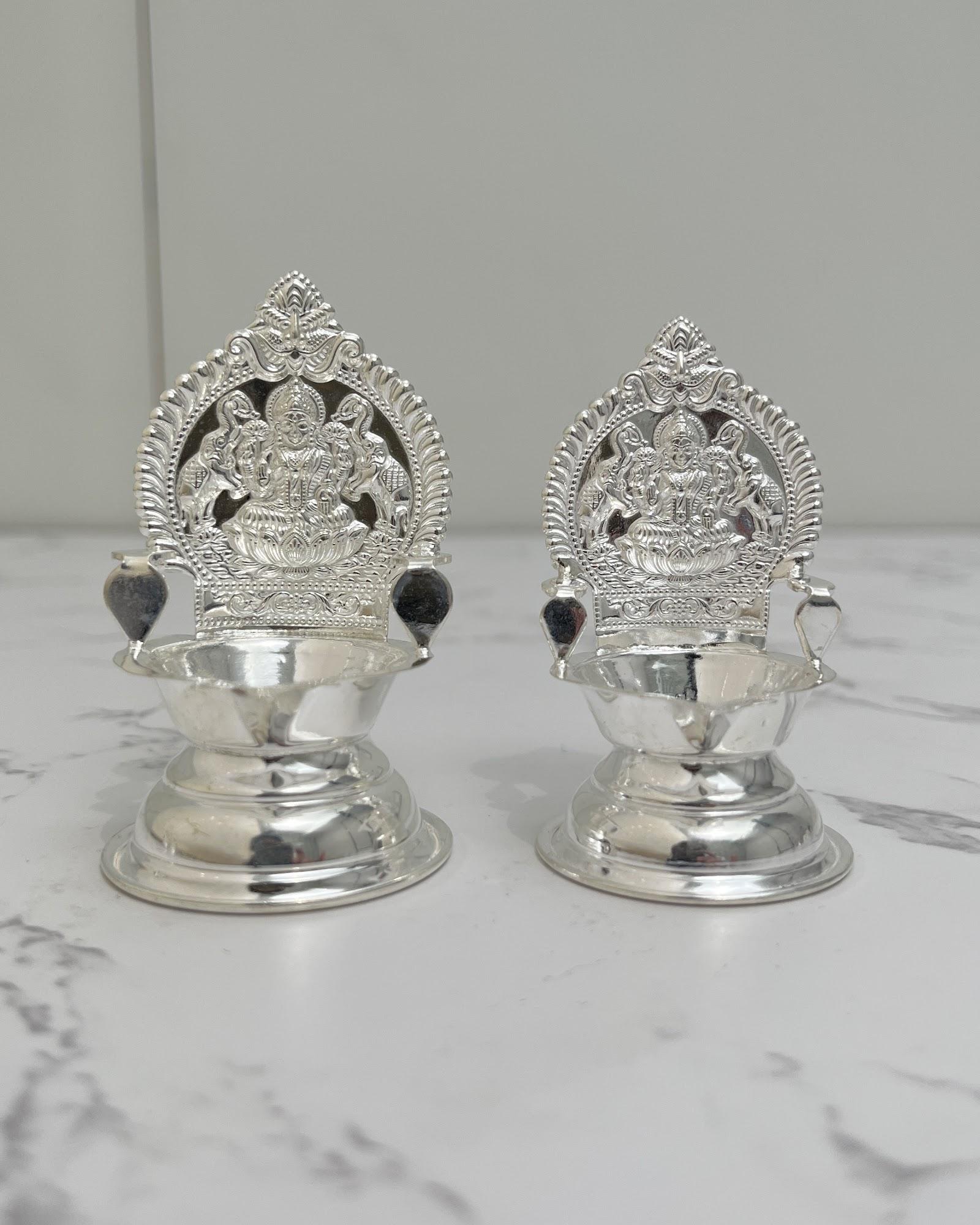 Silver Lakshmi Diya · 11–15 g — 15 g