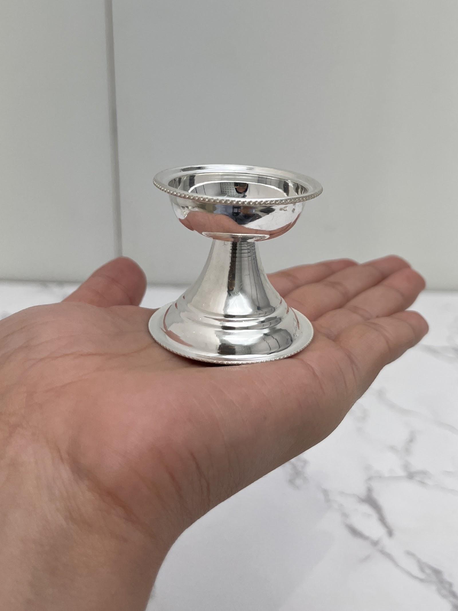Silver Round Shape Diya, sterling silver