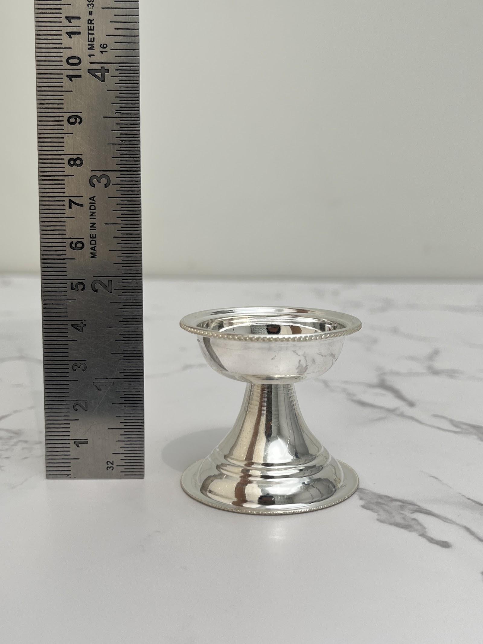 Silver Round Shape Diya, sterling silver