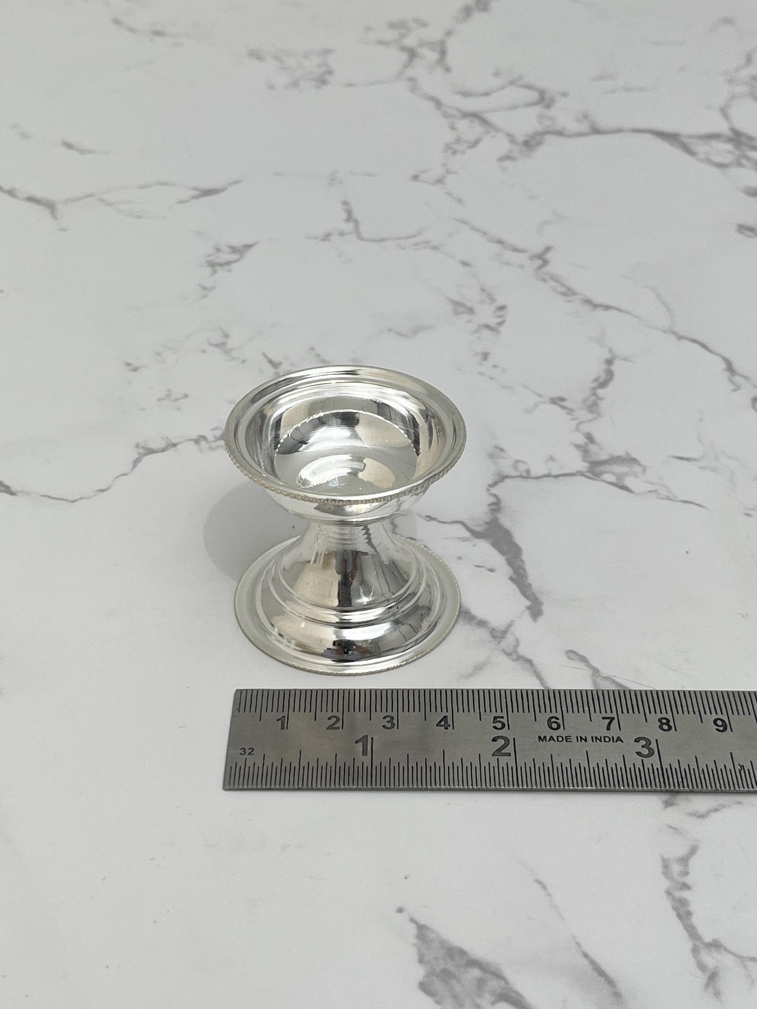 Silver Round Shape Diya, sterling silver