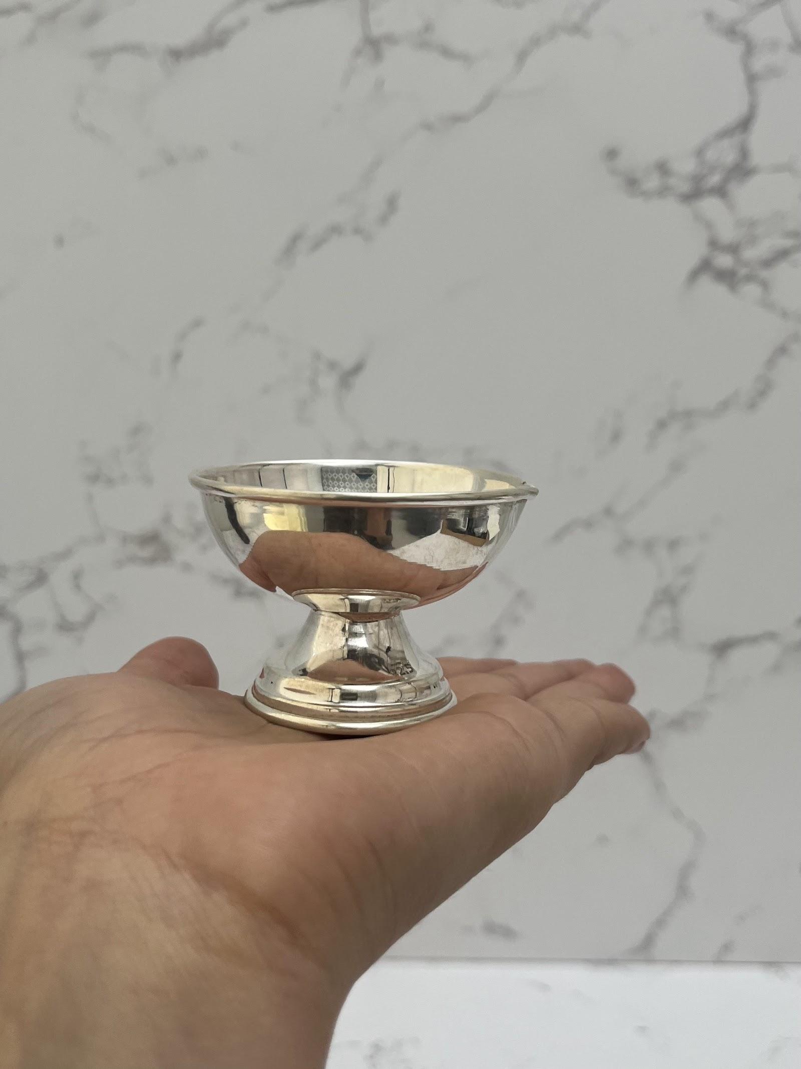 Silver Diya, sterling silver