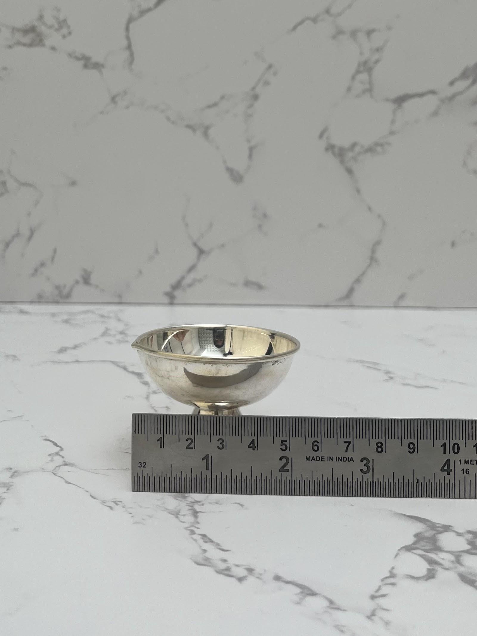 Silver Diya, sterling silver