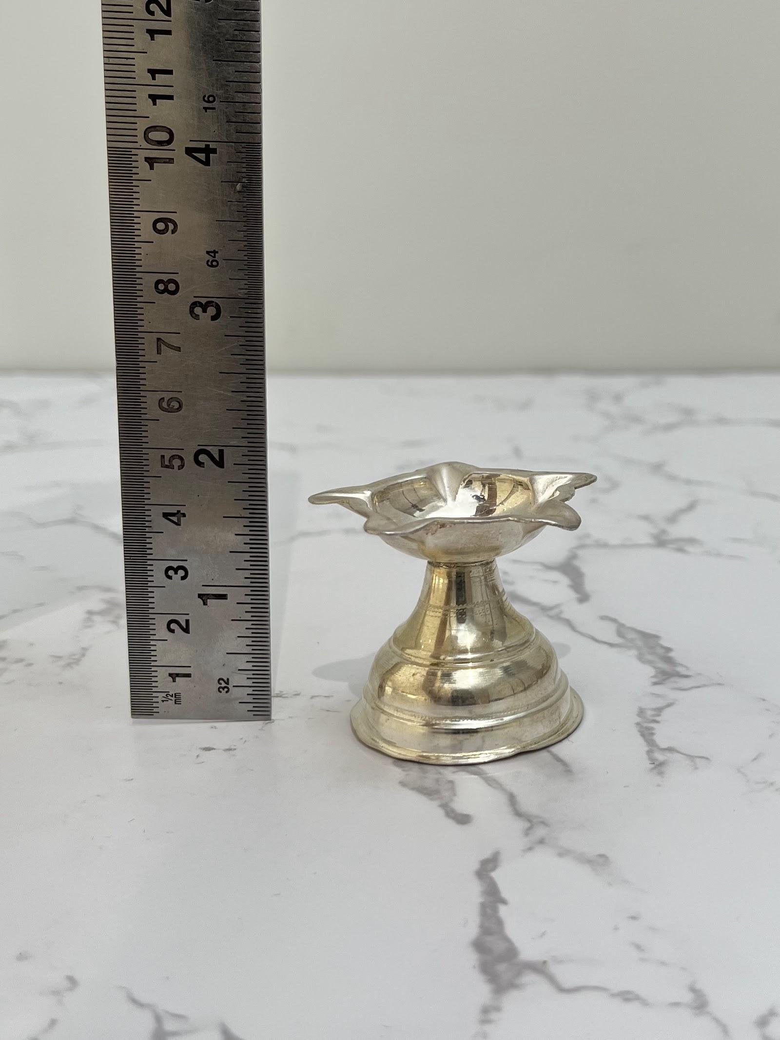 Silver 5 Mukhi Diya, sterling silver