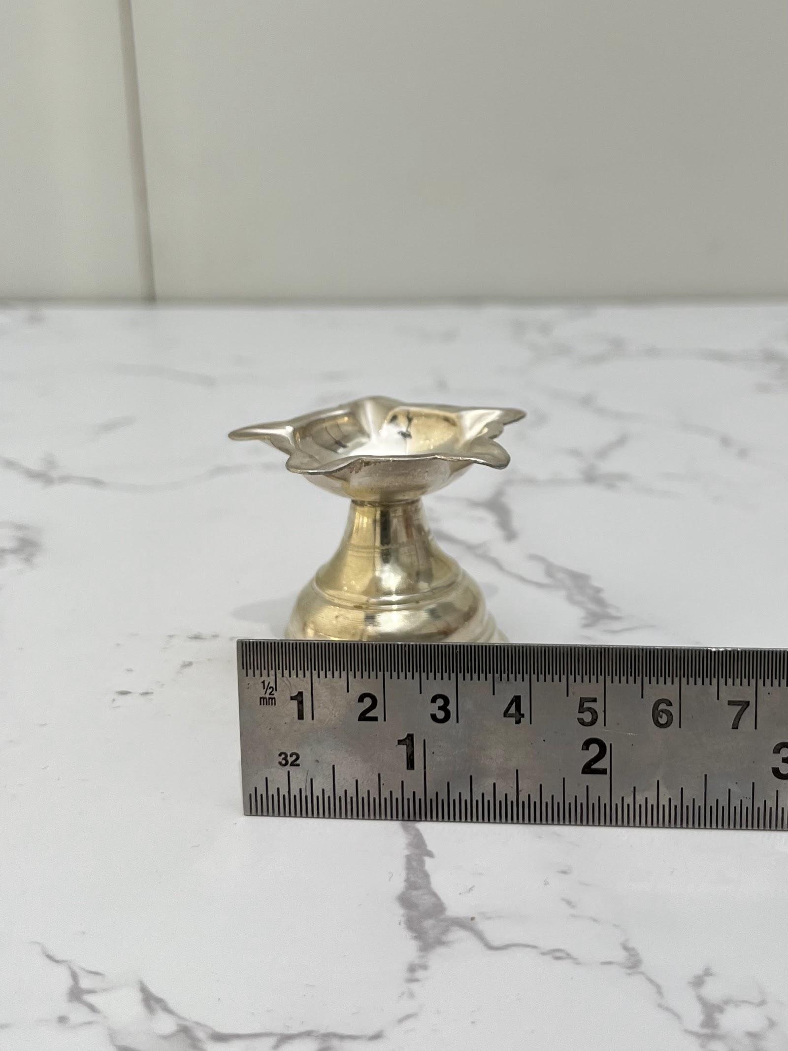 Silver 5 Mukhi Diya, sterling silver