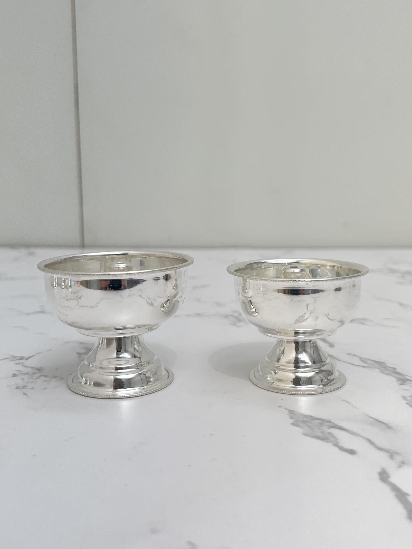 Silver Pedestal Bowl Diya · 24–30 g — 30 g