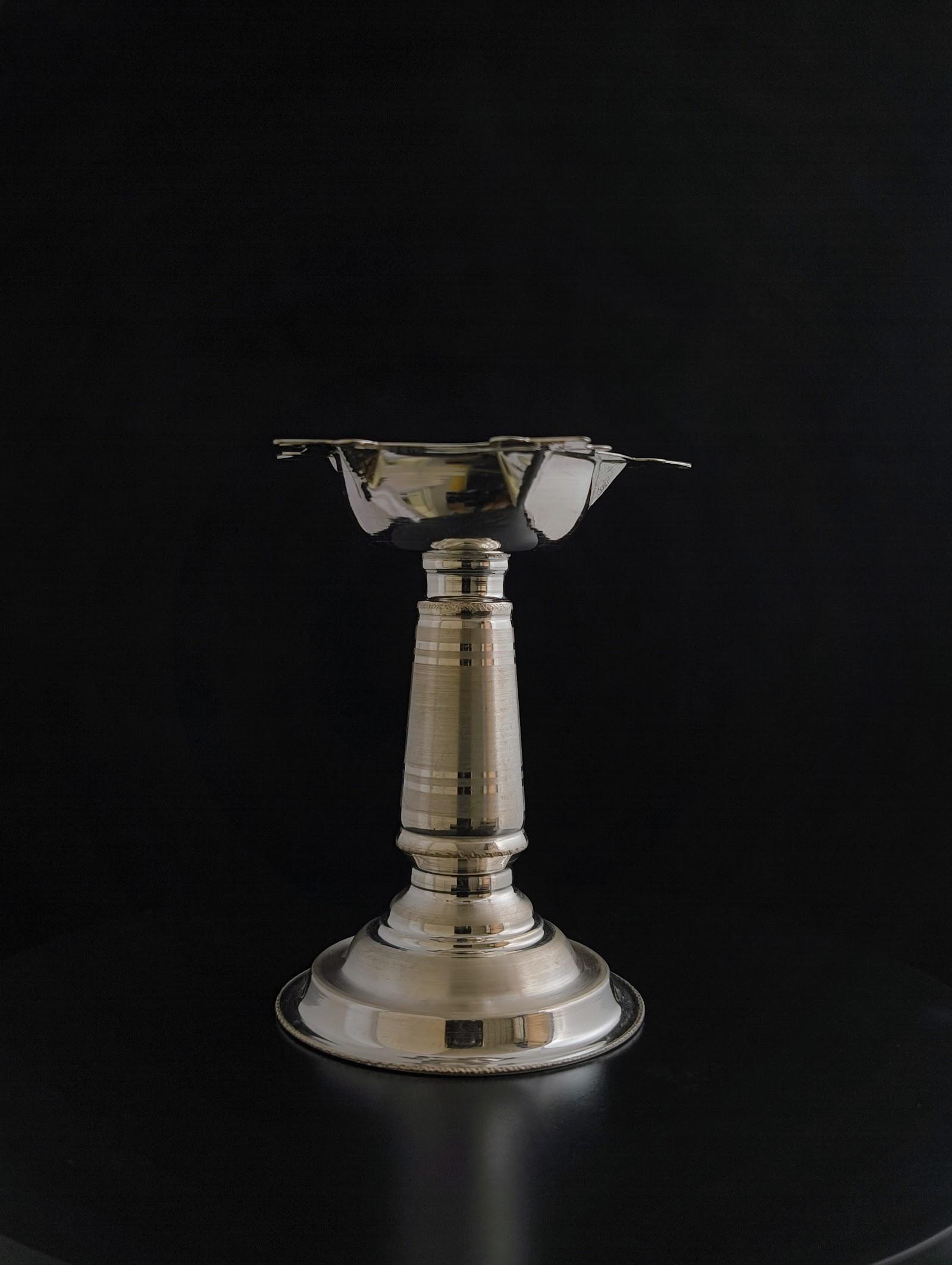 Silver Tall Diya, sterling silver