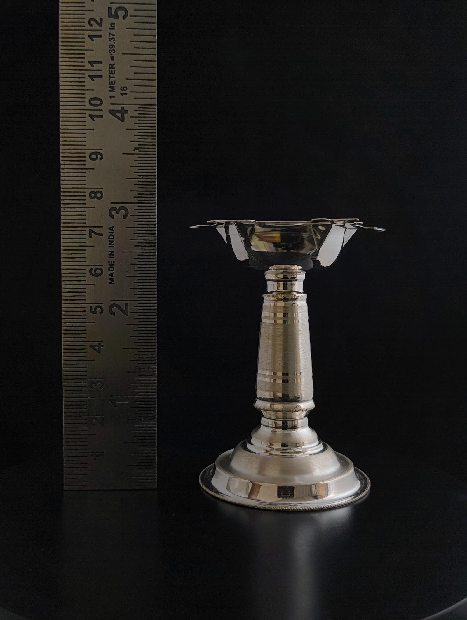 Silver Tall Diya, sterling silver