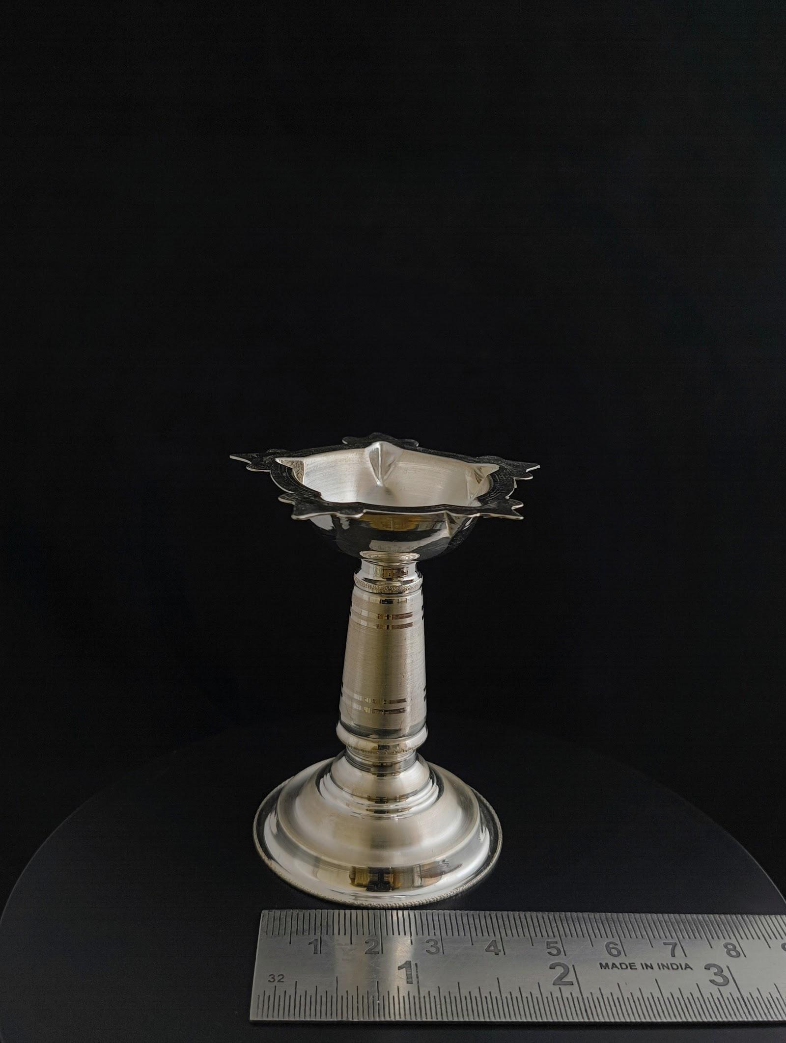 Silver Tall Diya, sterling silver