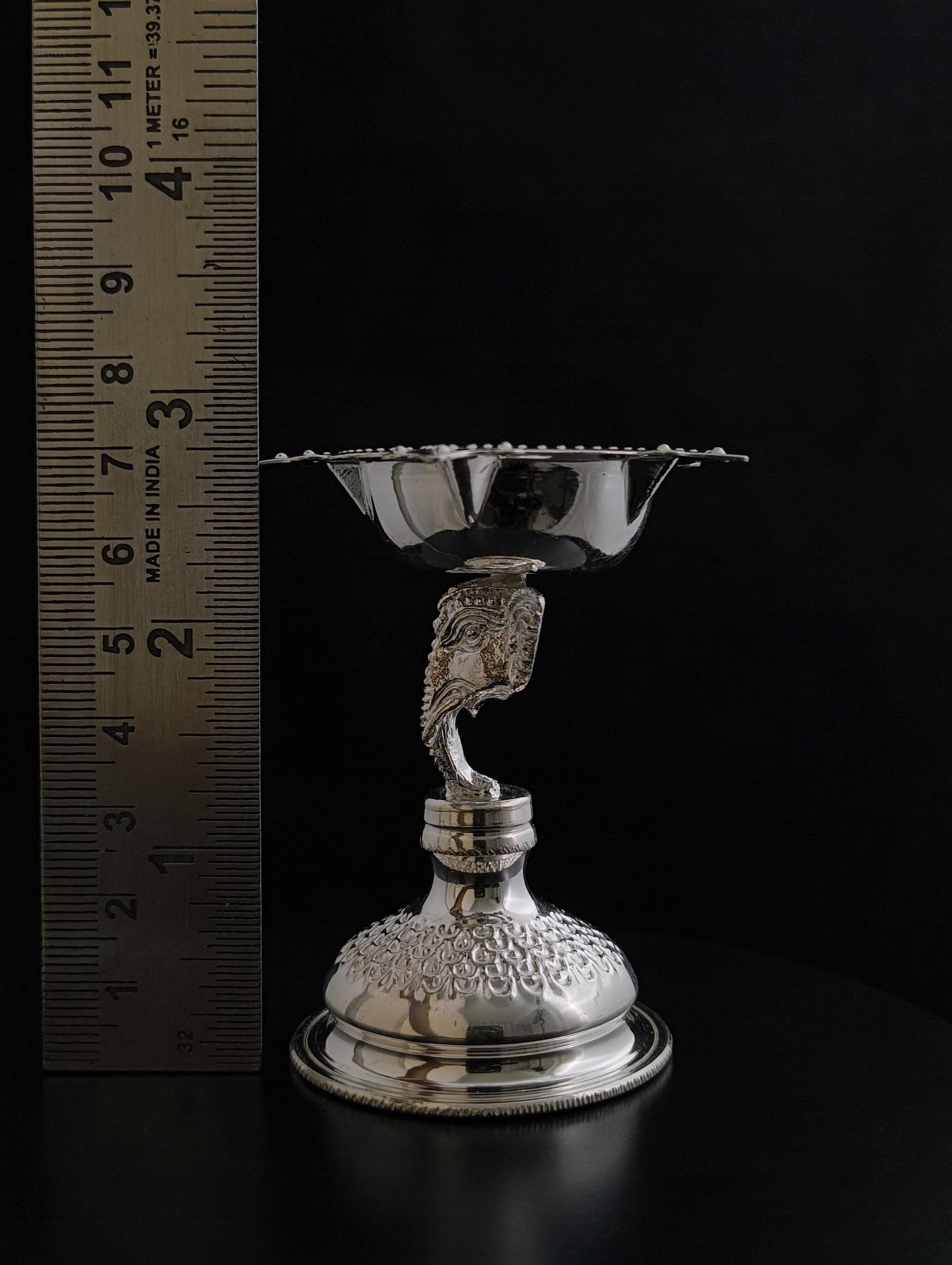 Silver Stem Diya, sterling silver