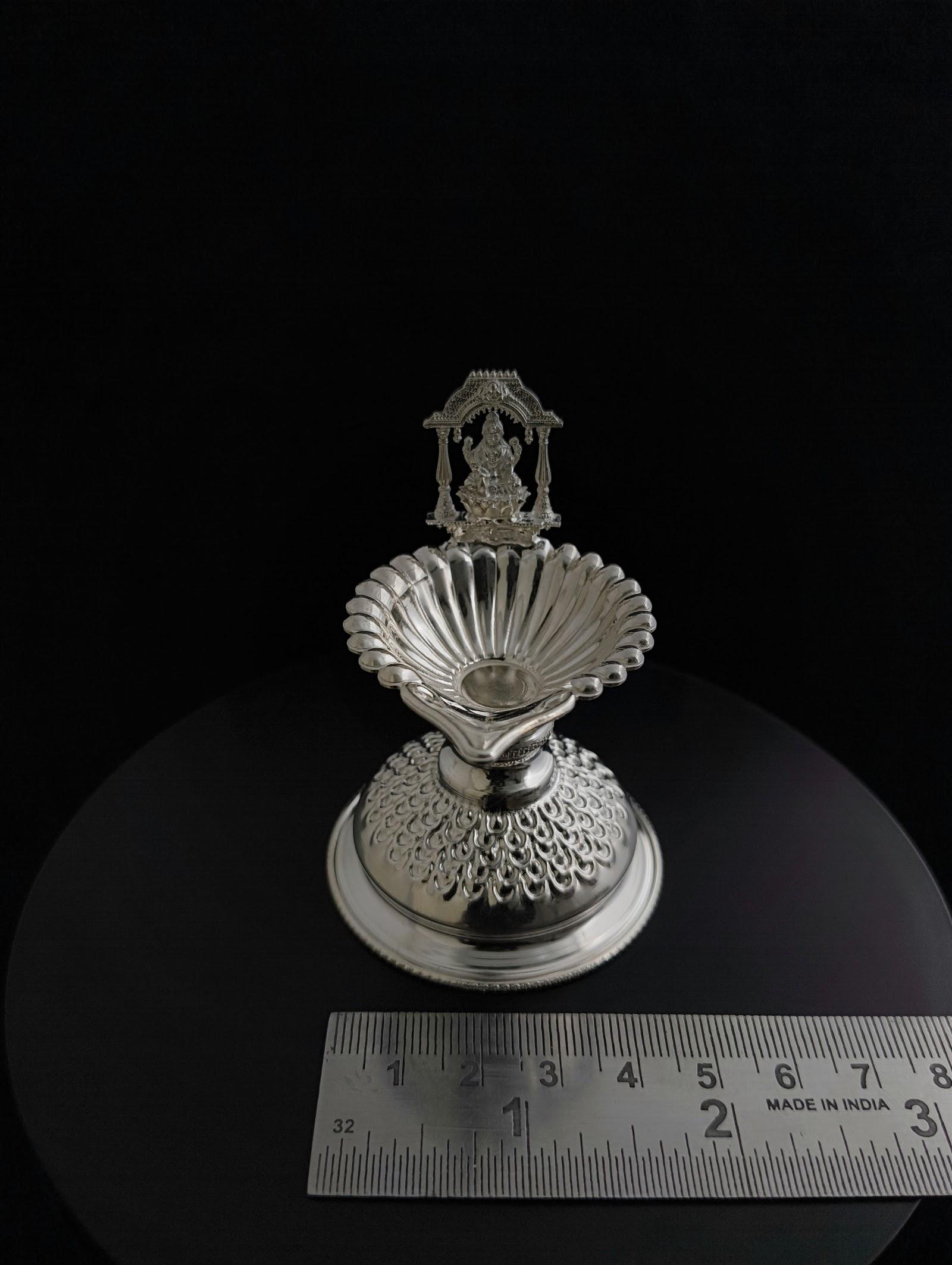 Silver Scalloped Diya, sterling silver