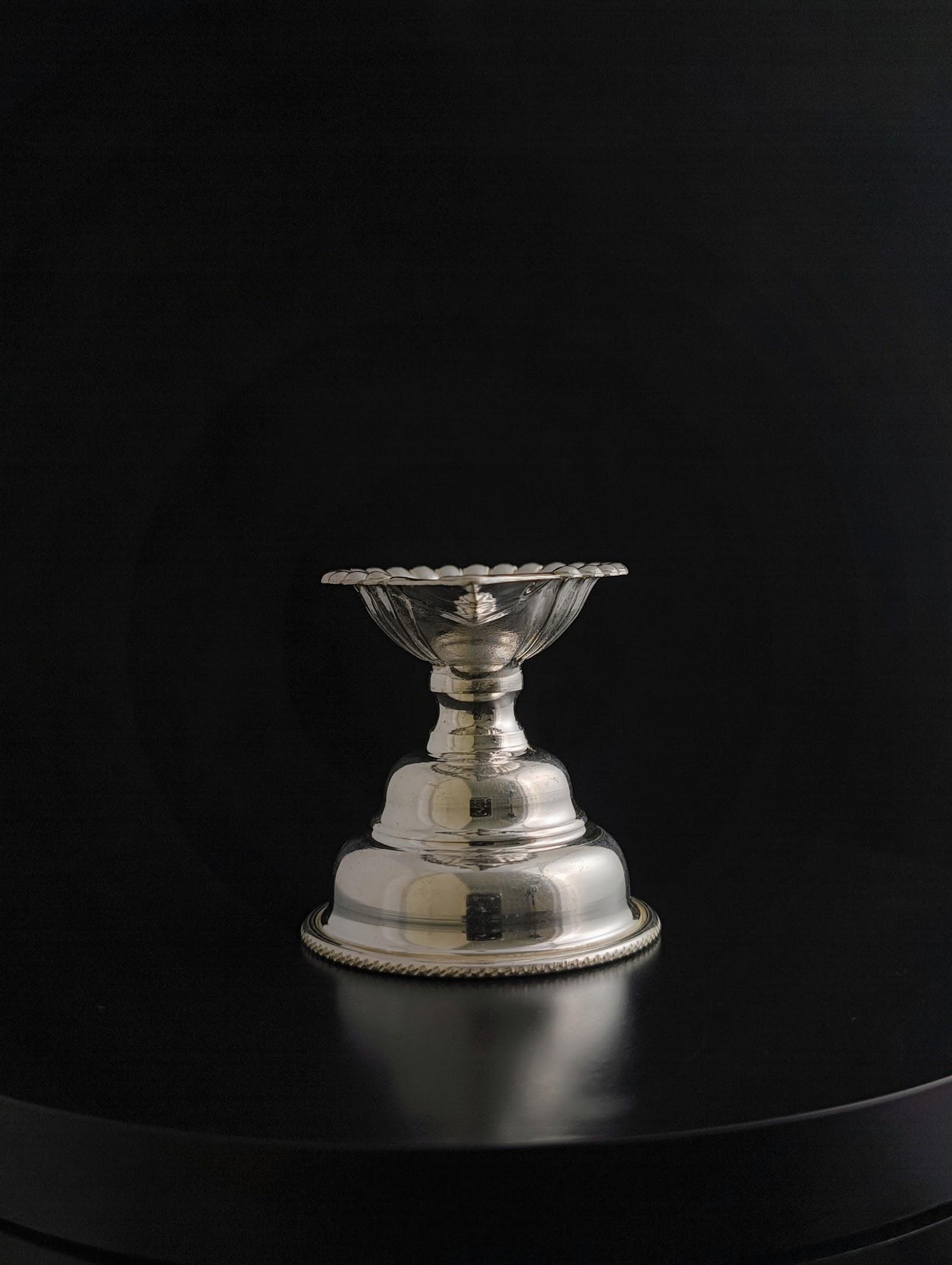 Silver Pedestal Diya, sterling silver