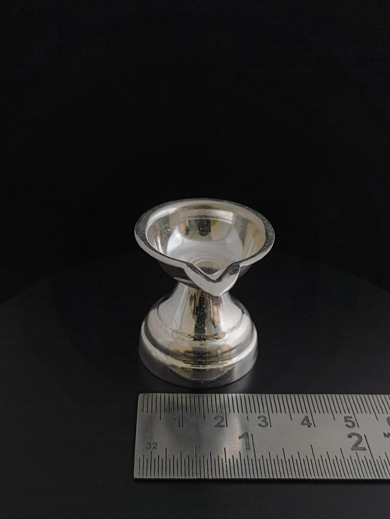 Silver Cup Diya, sterling silver