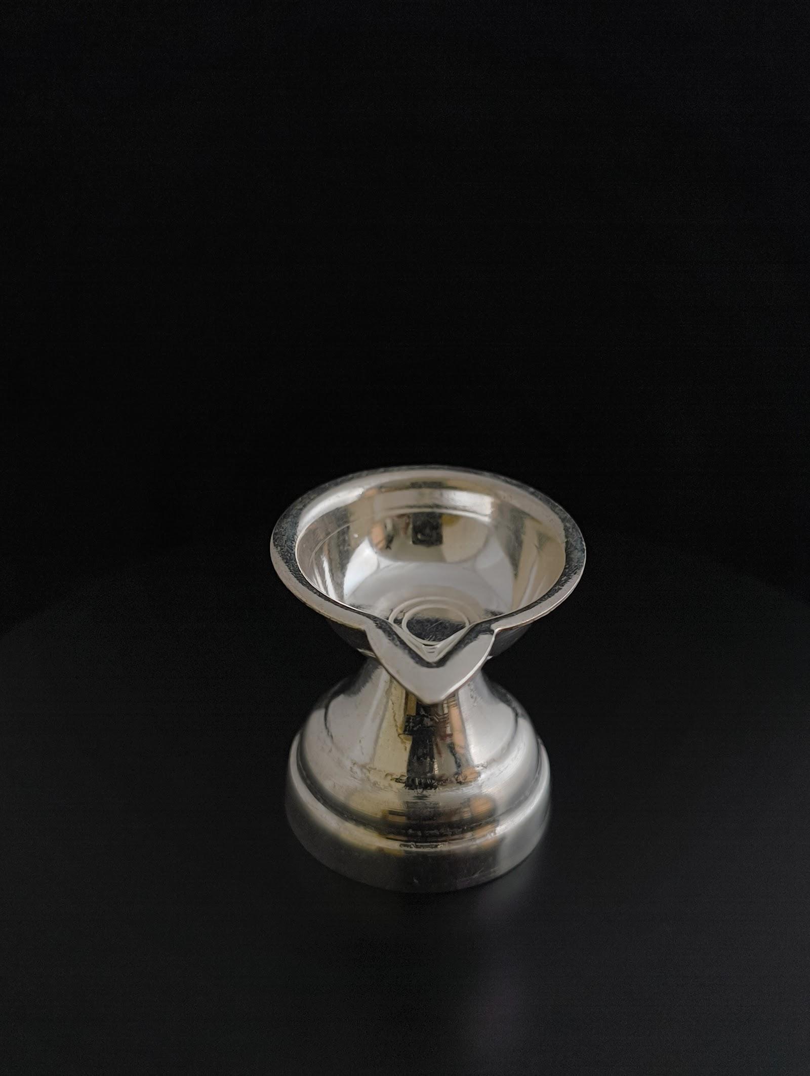 Silver Cup Diya, sterling silver