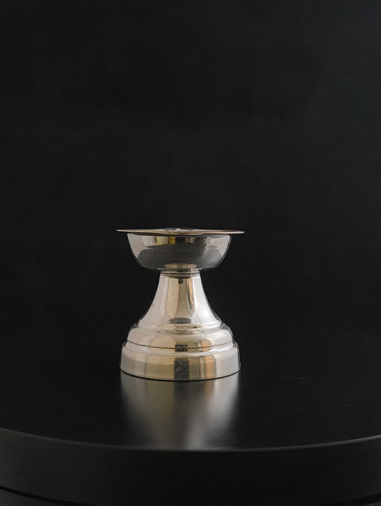 Silver Cup Diya, sterling silver