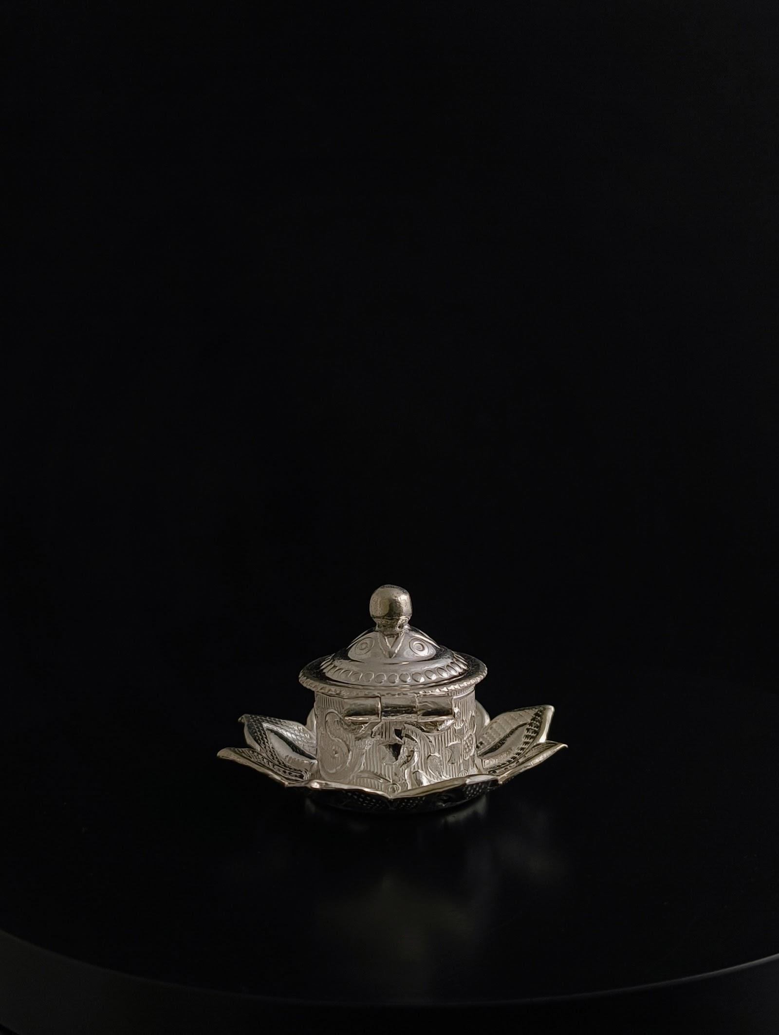 Silver Kumkum Box, sterling silver
