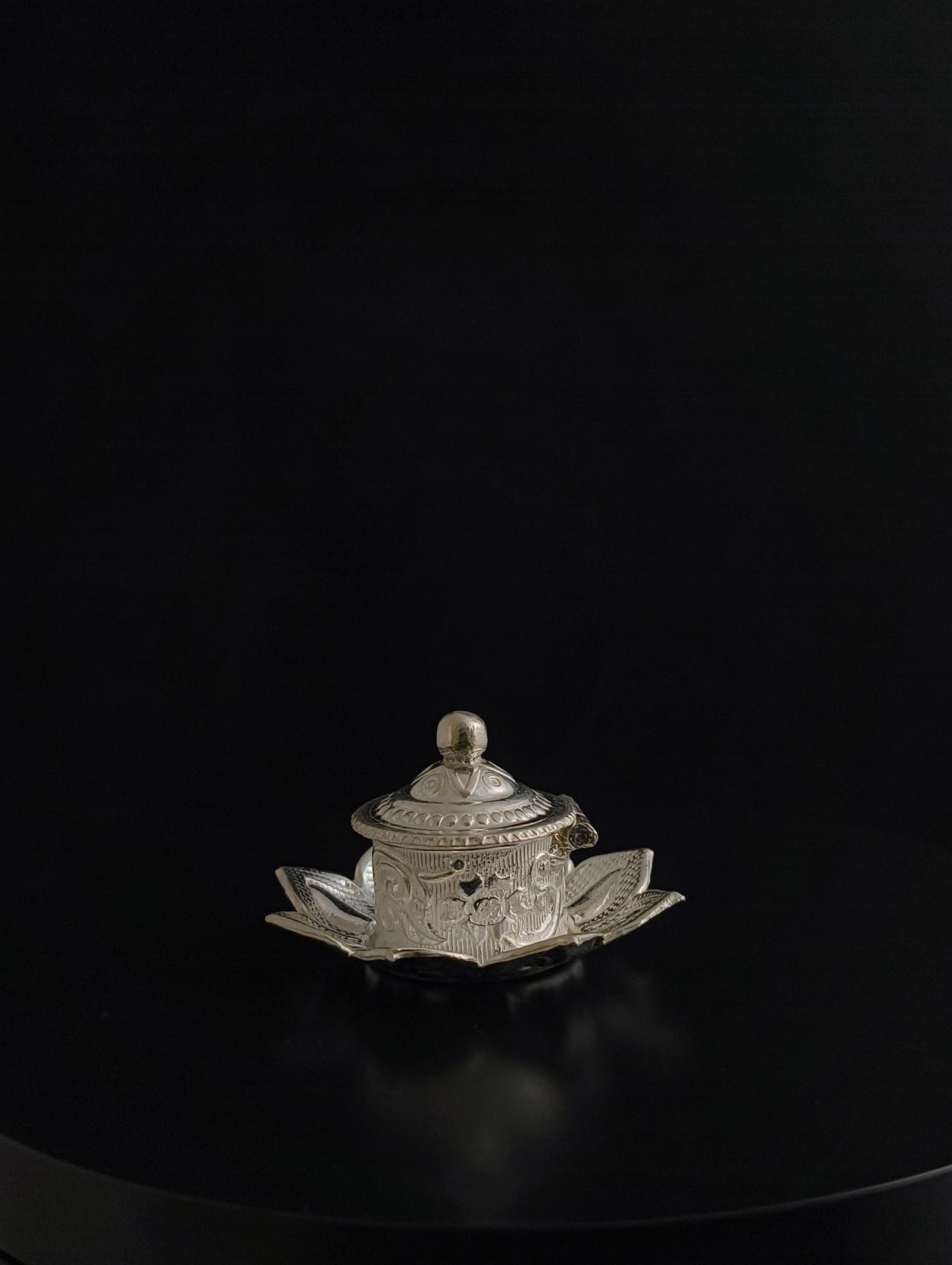 Silver Kumkum Box, sterling silver