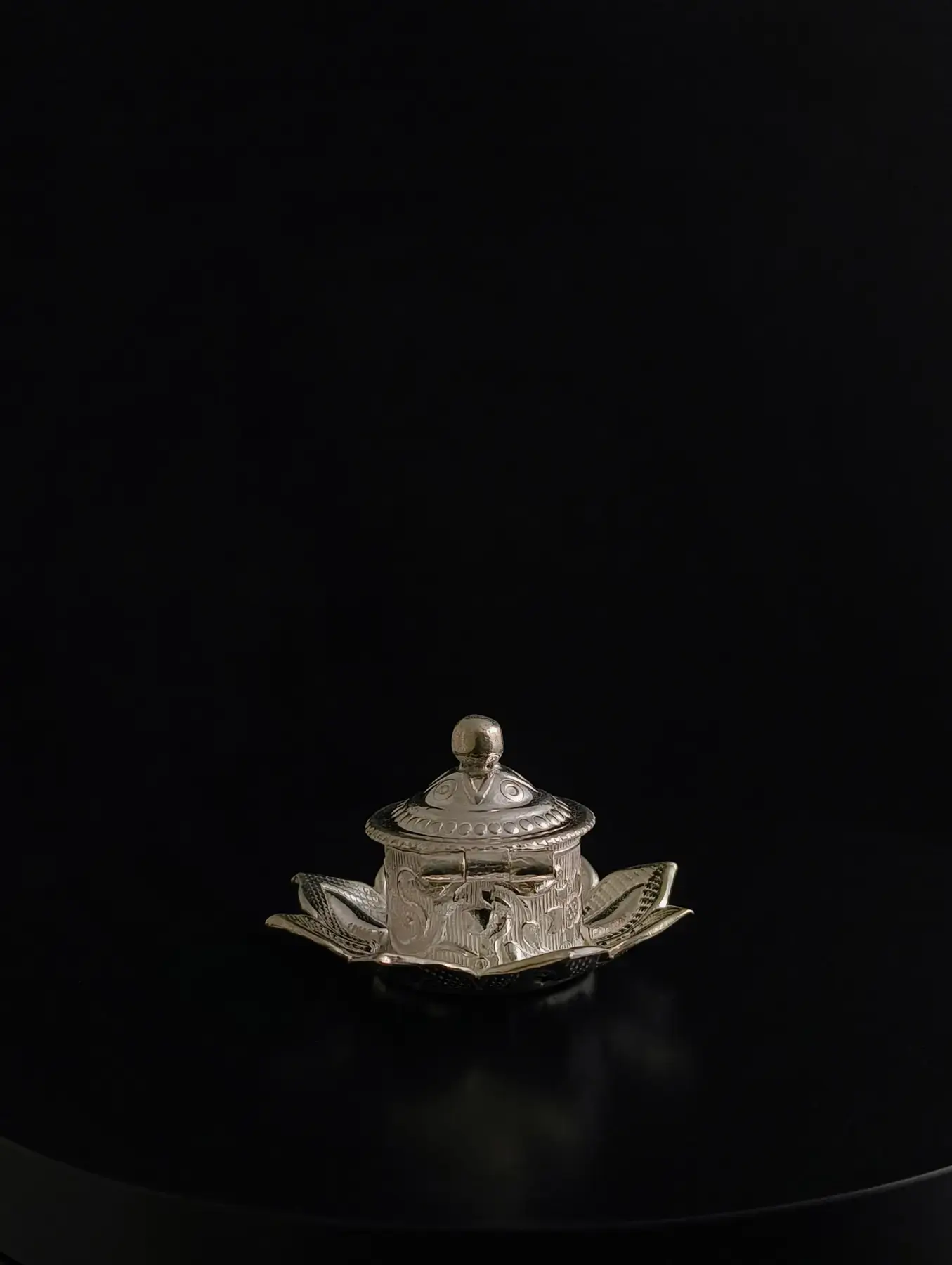 Silver Kumkum Box, in silver