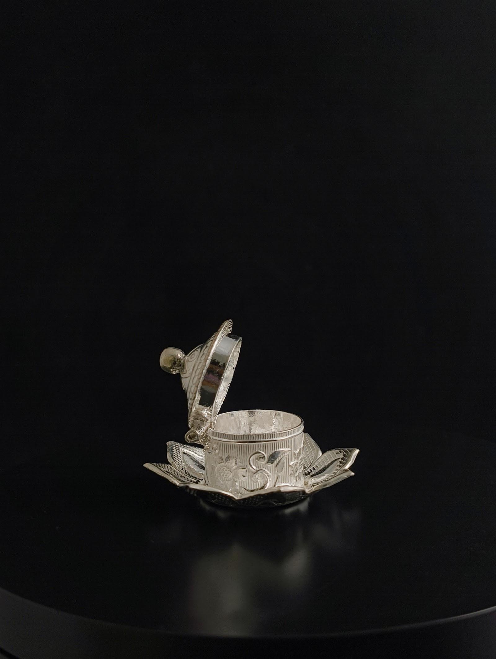 Silver Kumkum Box, sterling silver