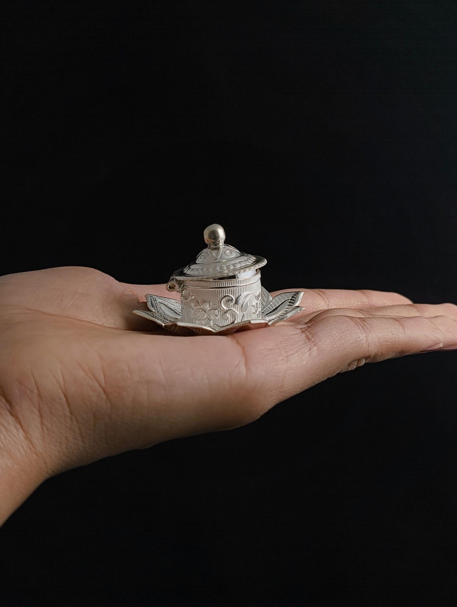Silver Kumkum Box, sterling silver