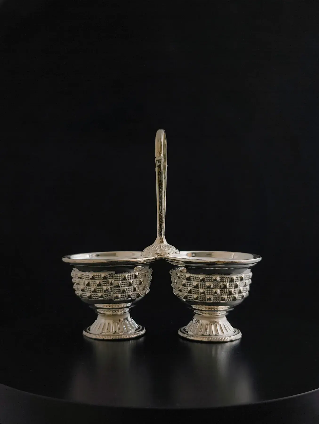Silver Roli Chawal Basket, in silver