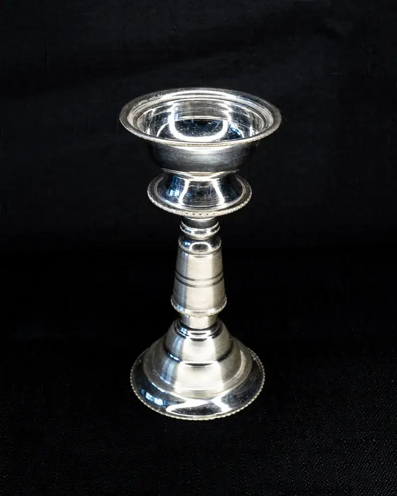 Tall Standing Diya, in silver