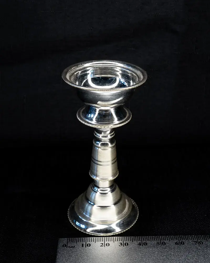 Tall Standing Diya, in silver